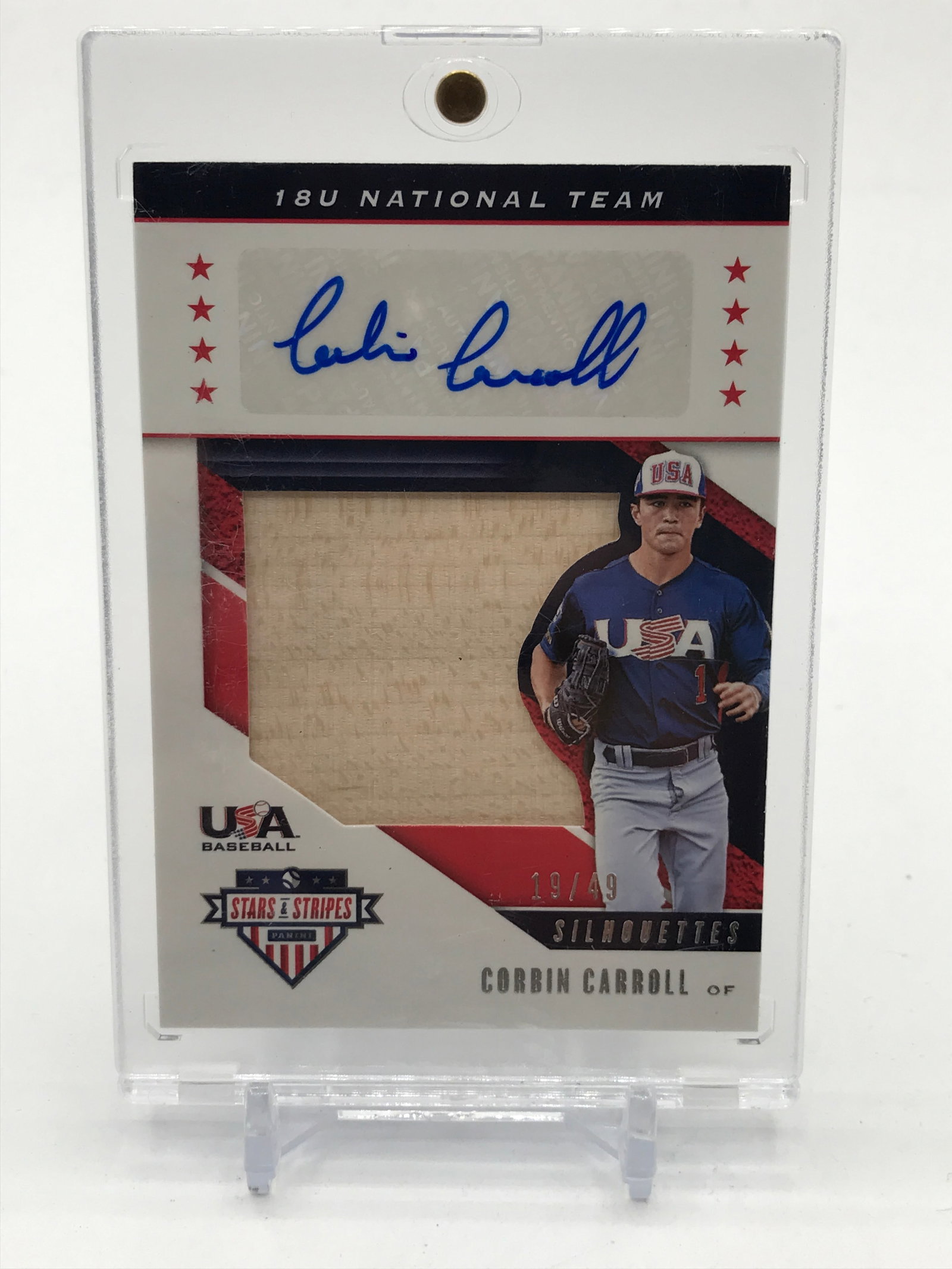 2019 PANINI USA BASEBALL CORBIN CARROLL ROOKIE PATCH AUTO 19/49: Prices are in Canadian dollars