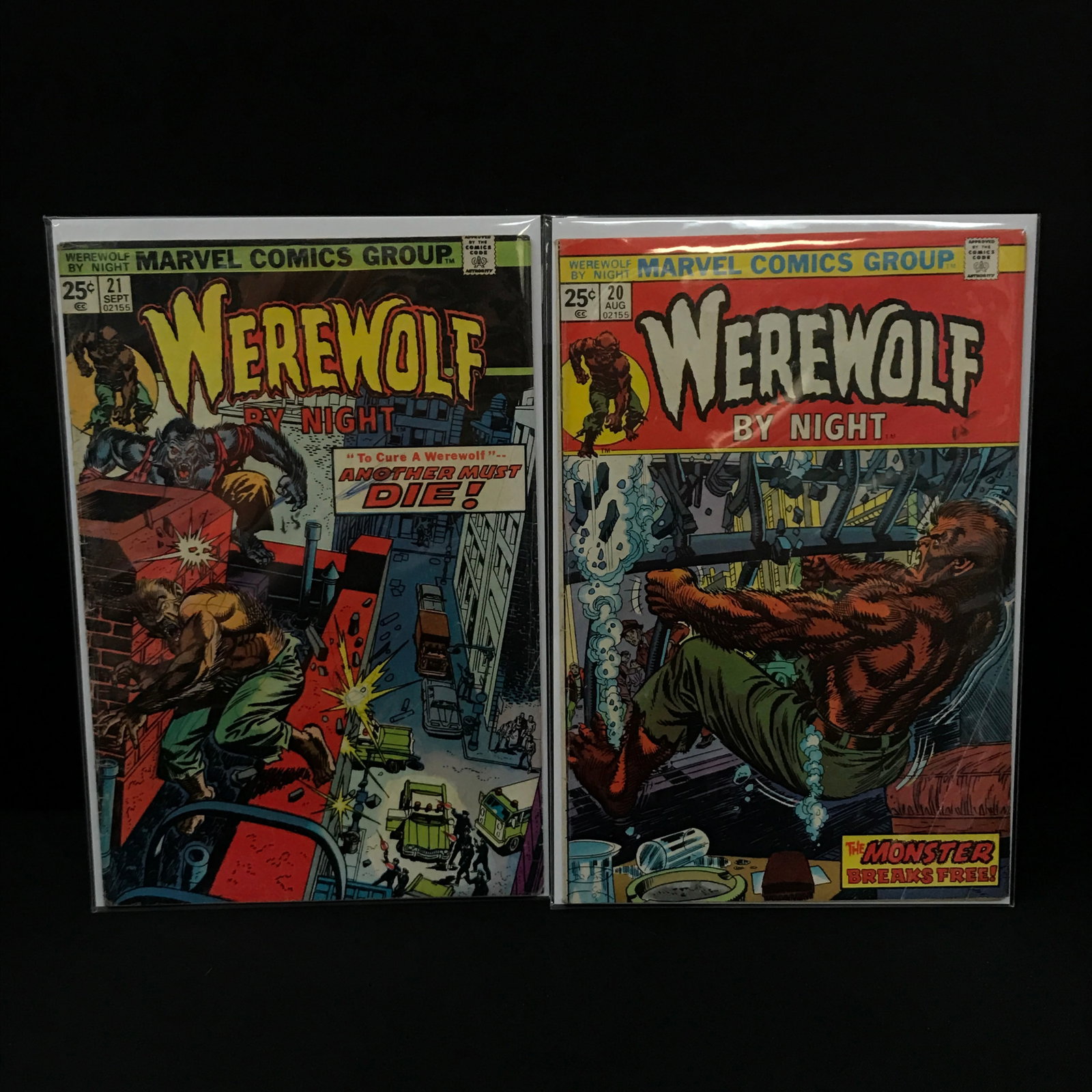 LOT OF 2 WEREWOLF BY NIGHT COMICS #20 - #21 - MARVEL COMICS: Prices are in Canadian dollars
