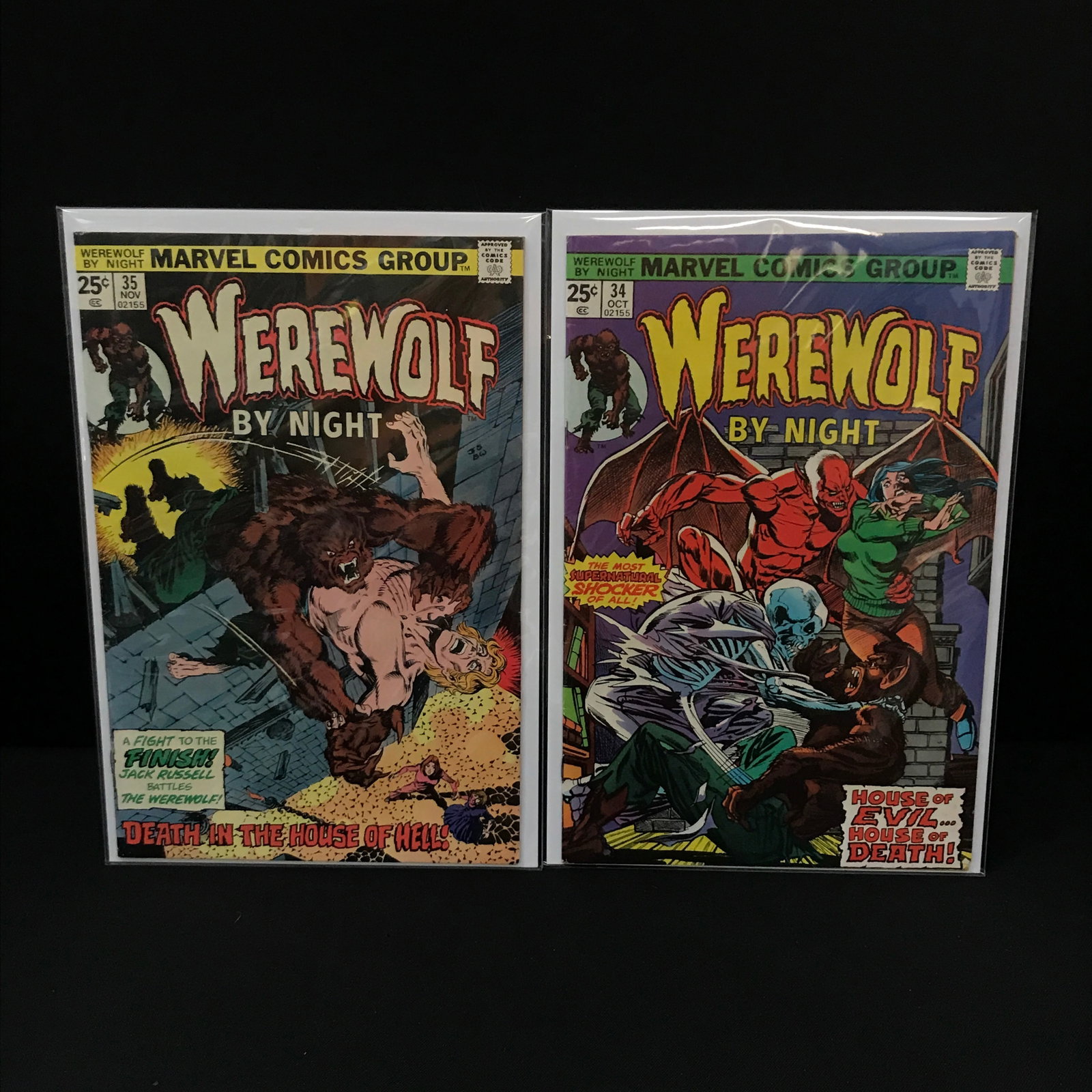 LOT OF 2 WEREWOLF BY NIGHT COMICS #34 - #35 - MARVEL COMICS: Prices are in Canadian dollars