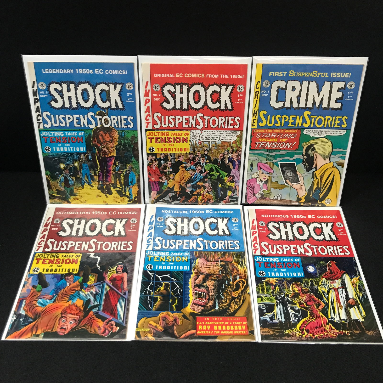 LOT OF 6 CRIME SUSPENSE COMICS - AN ENTERTAINING COMIC: Prices are in Canadian dollars