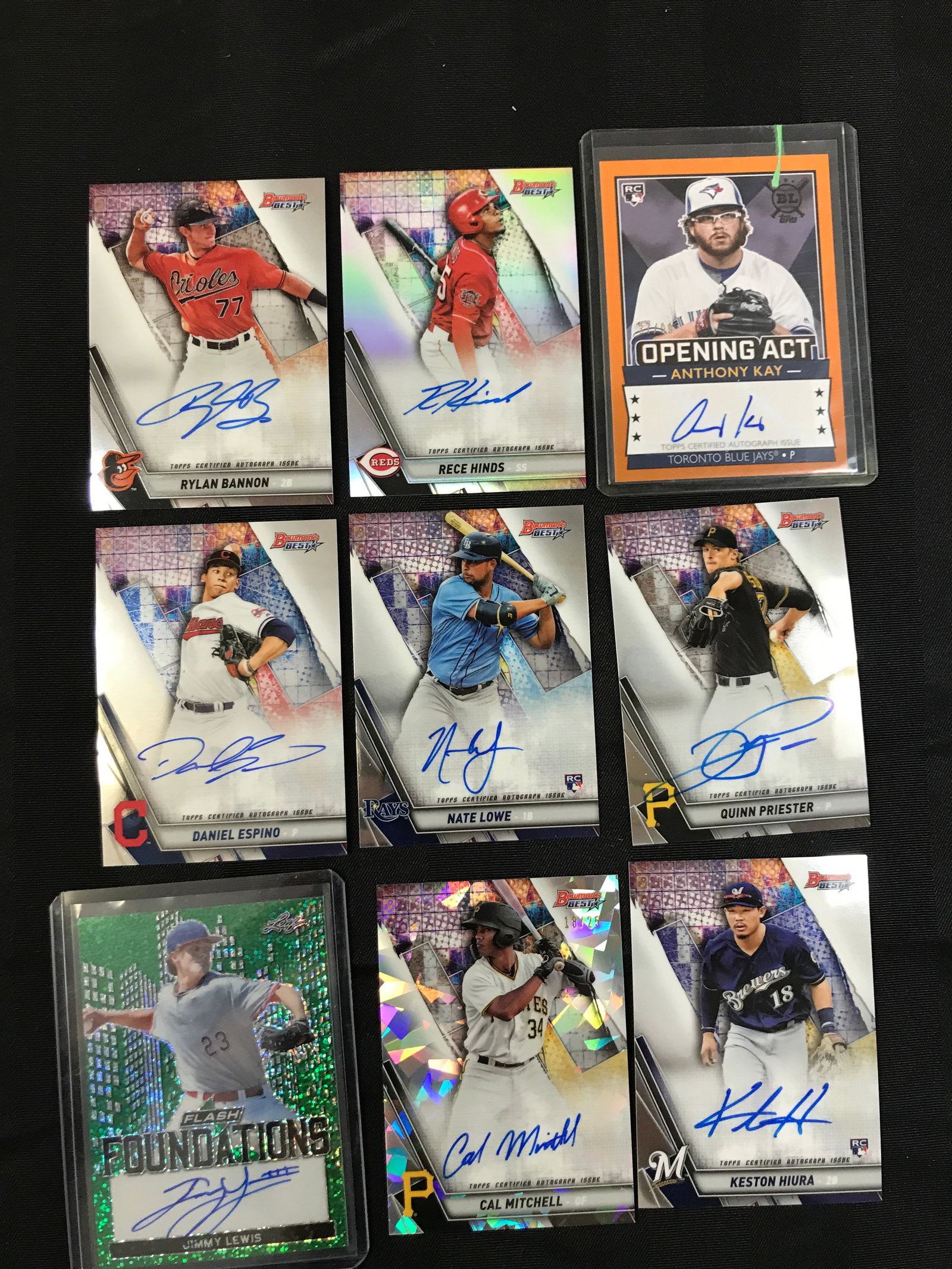 LOT OF 9 MLB BASEBALL AUTOGRAPH TRADING CARD LOT: Prices are in Canadian dollars