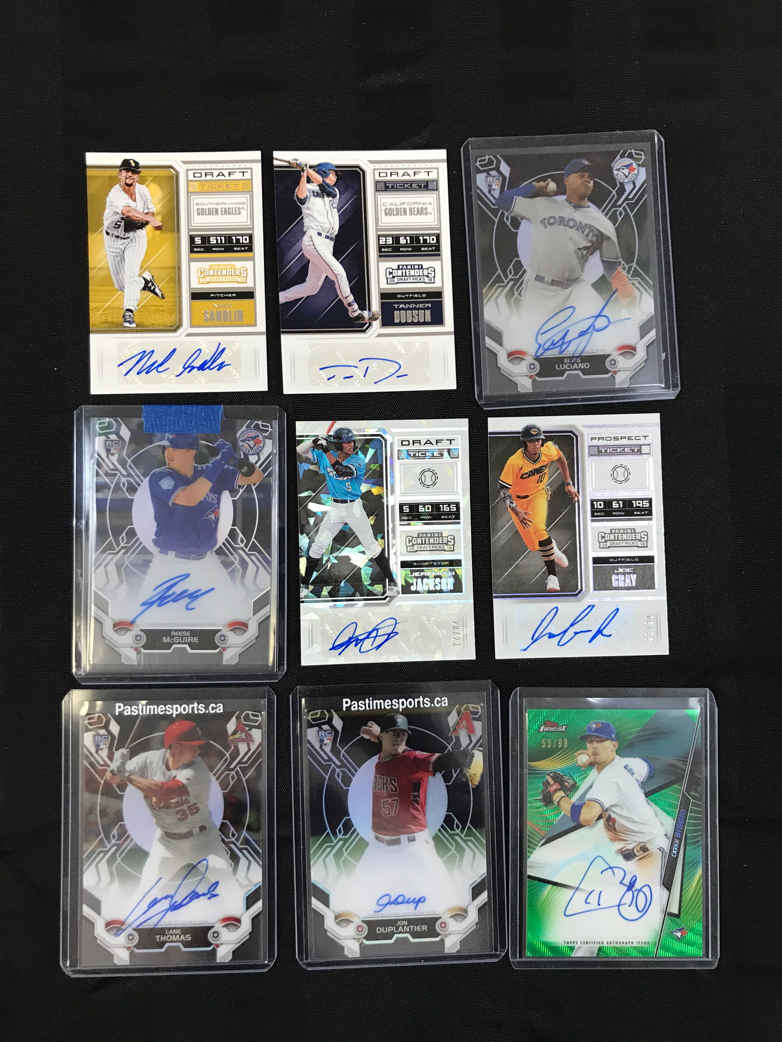LOT OF 9 MLB BASEBALL AUTOGRAPH TRADING CARD LOT: Prices are in Canadian dollars