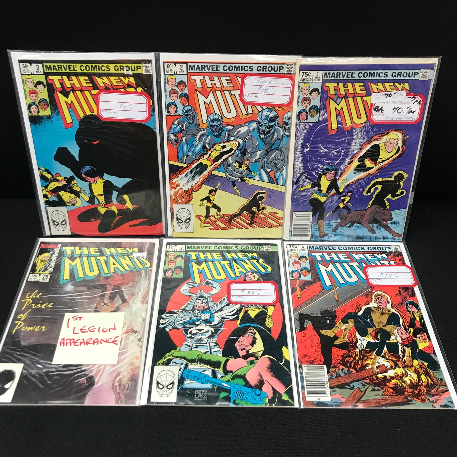 LOT OF 6 THE NEW MUTANTS COMICS INCLUDING #1-5 - MARVEL COMICS: Prices are in Canadian dollars