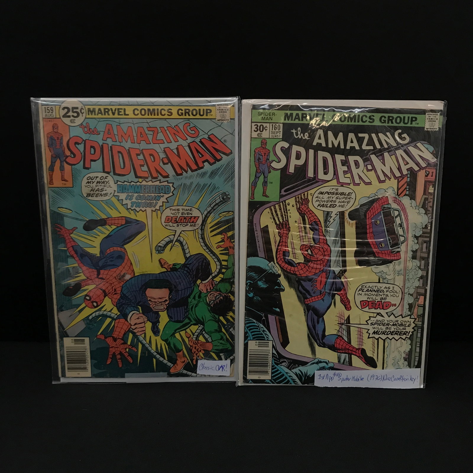 MARVEL COMICS THE AMAZING SPIDER-MAN NO.159 AND 160: Prices are in Canadian dollars