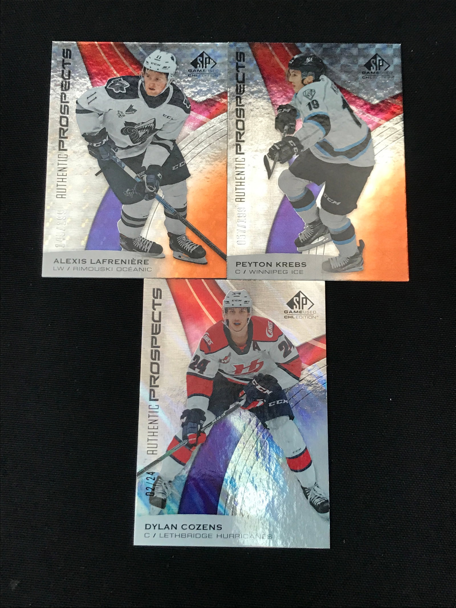 LOT OF 3 SP GAME USED EDITION AUTHENTIC STAR ROOKIE TRADING CARDS - INCLUDING 02/24: Prices are in Canadian dollars