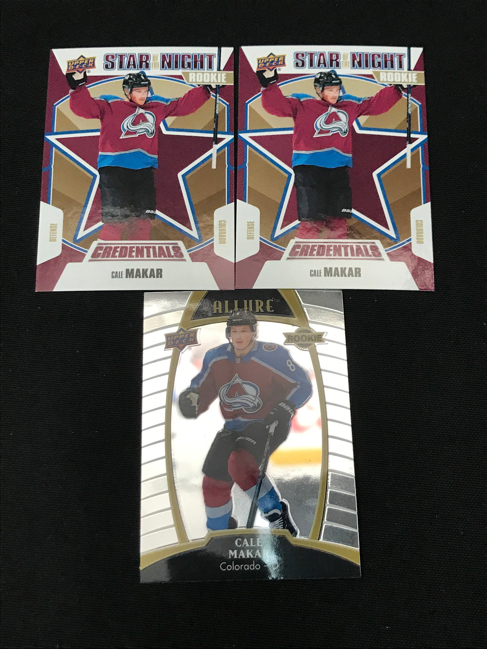 LOT OF 3 CALE MAKAR ROOKIE TRADING CARDS: Prices are in Canadian dollars