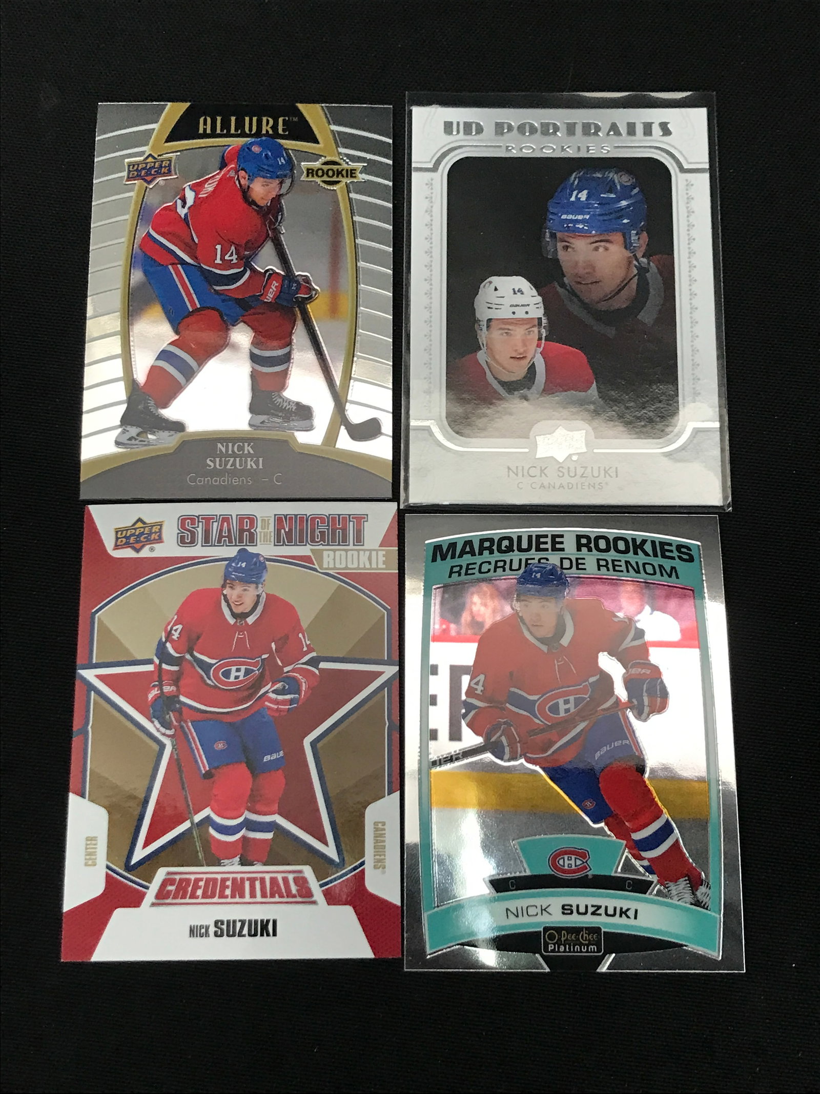 LOT OF 4 NICK SUZUKI ROOKIE HOCKEY TRADING CARDS: Prices are in Canadian dollars