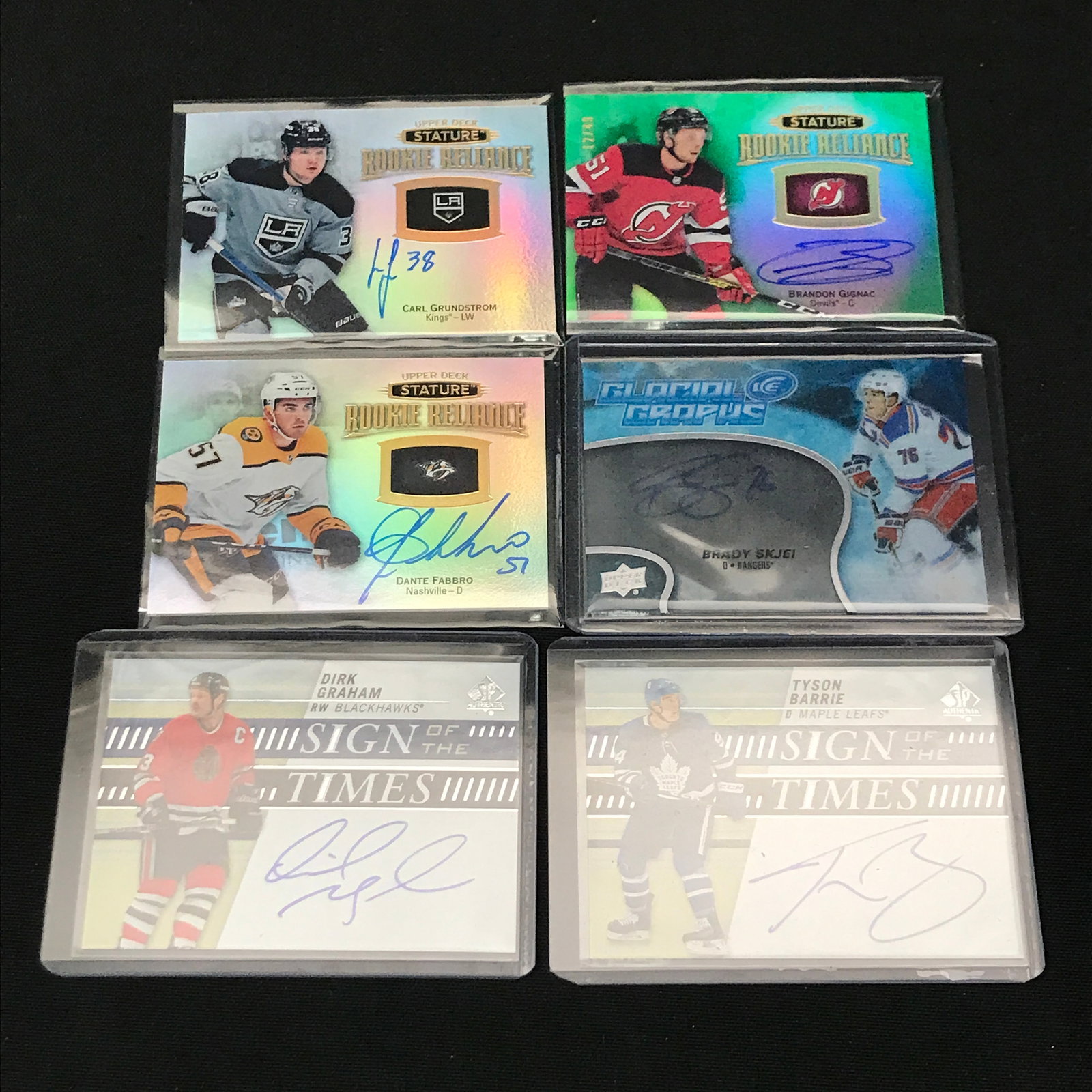 LOT OF 6 SIGNED HOCKEY TRADING CARDS: Prices are in Canadian dollars