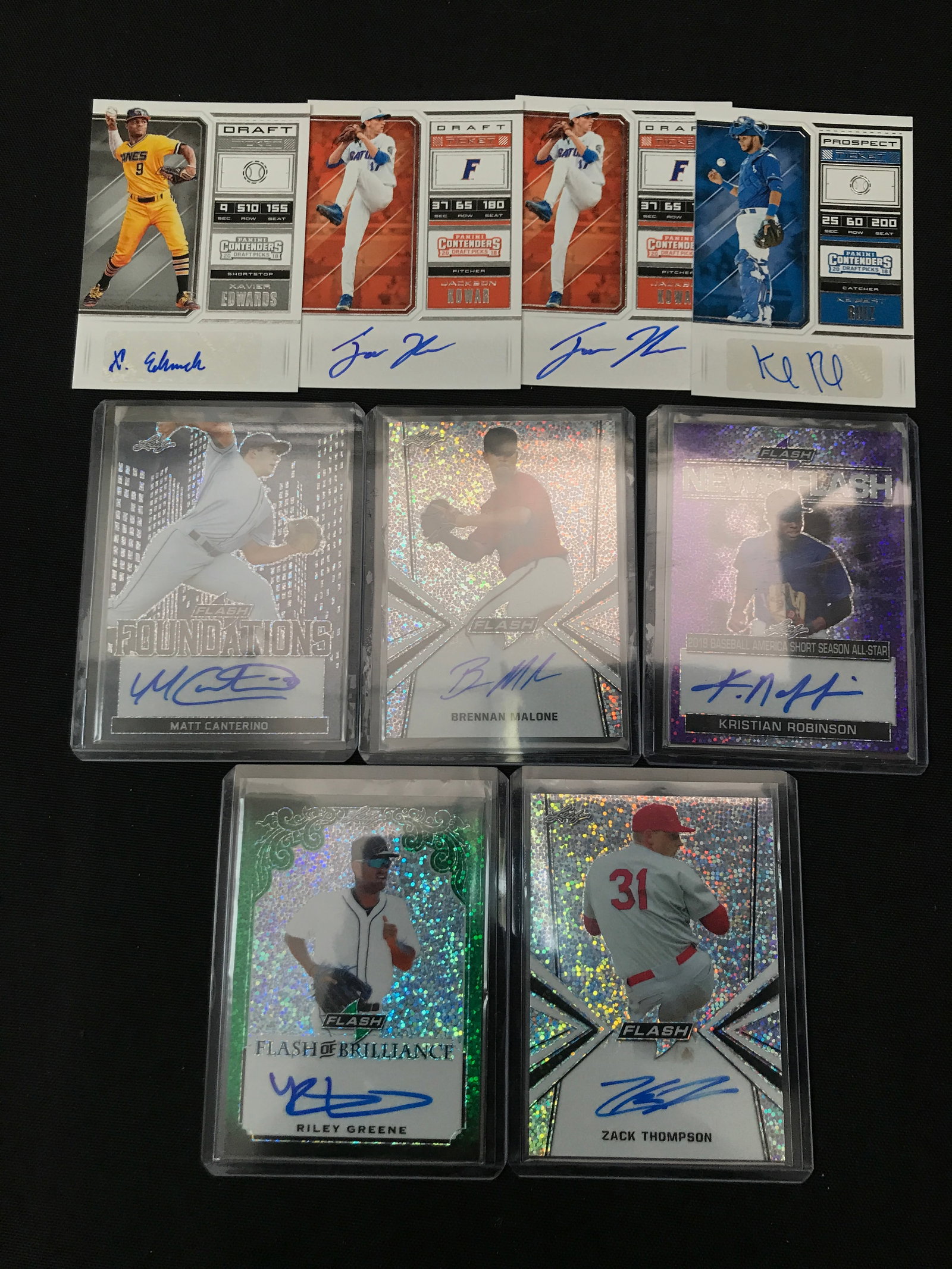 LOT OF 9 SIGNED BASEBALL TRADING CARDS: Prices are in Canadian dollars
