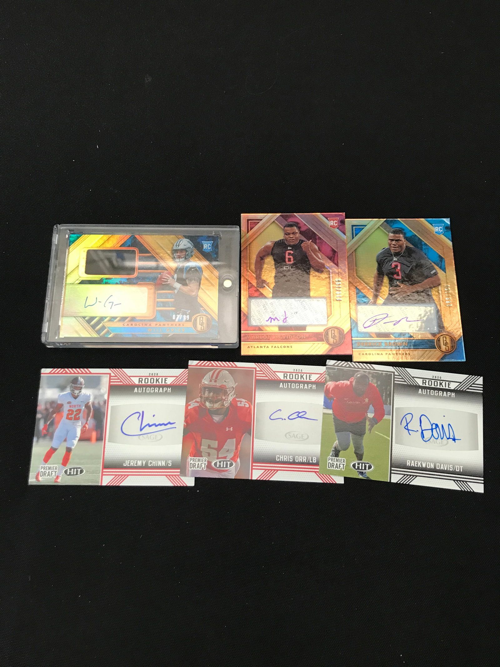 LOT OF 6 SIGNED NFL ROOKIE TRADING CARDS: Prices are in Canadian dollars