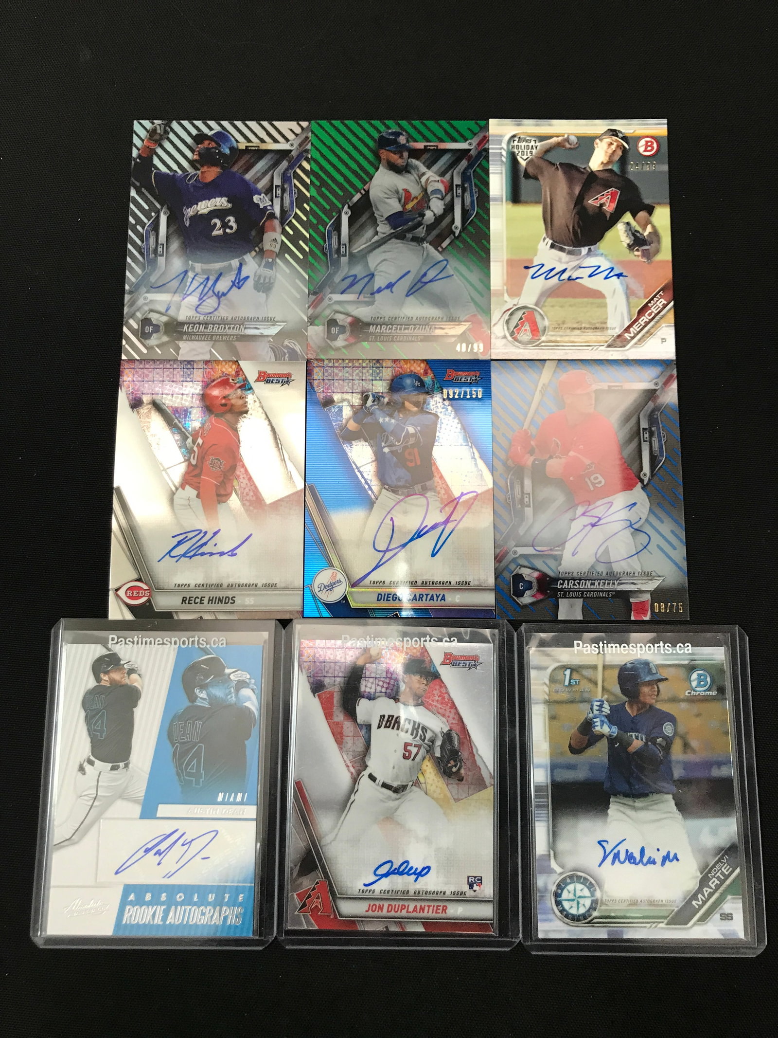 LOT OF 9 SIGNED BASEBALL TRADING CARDS (1 of 1)