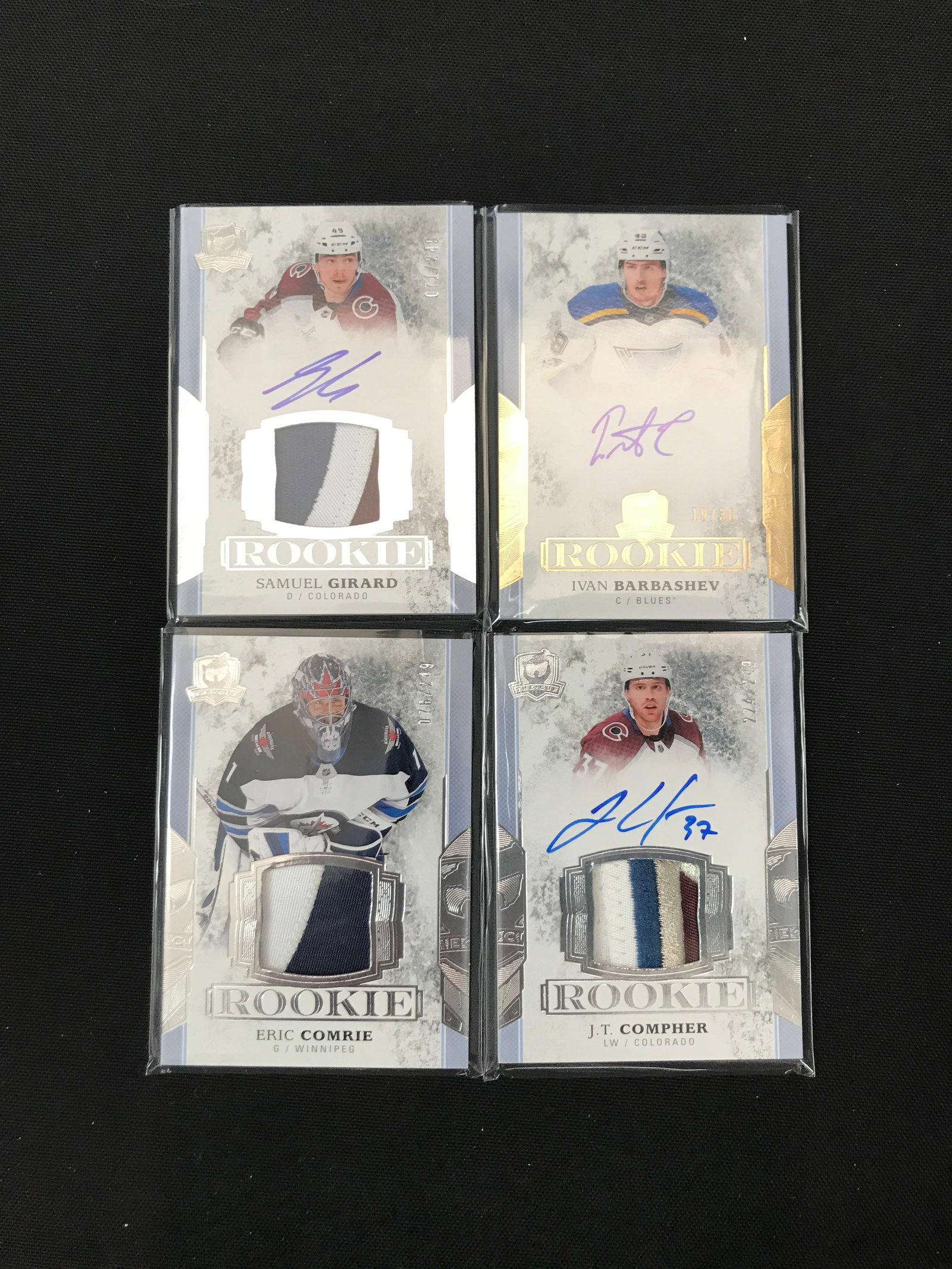 LOT OF 4 UPPER DECK THE CUP ROOKIE PATCH AUTO HOCKEY TRADING CARDS - INCLUDING 3 PATCH: Prices are in Canadian dollars