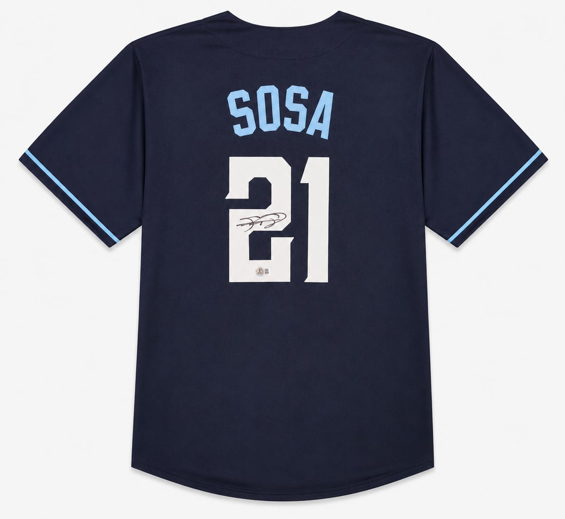 SAMMY SOSA SIGNED SLAMMIN SAMMY JERSEY - BECKETT COA: Prices are in Canadian dollars