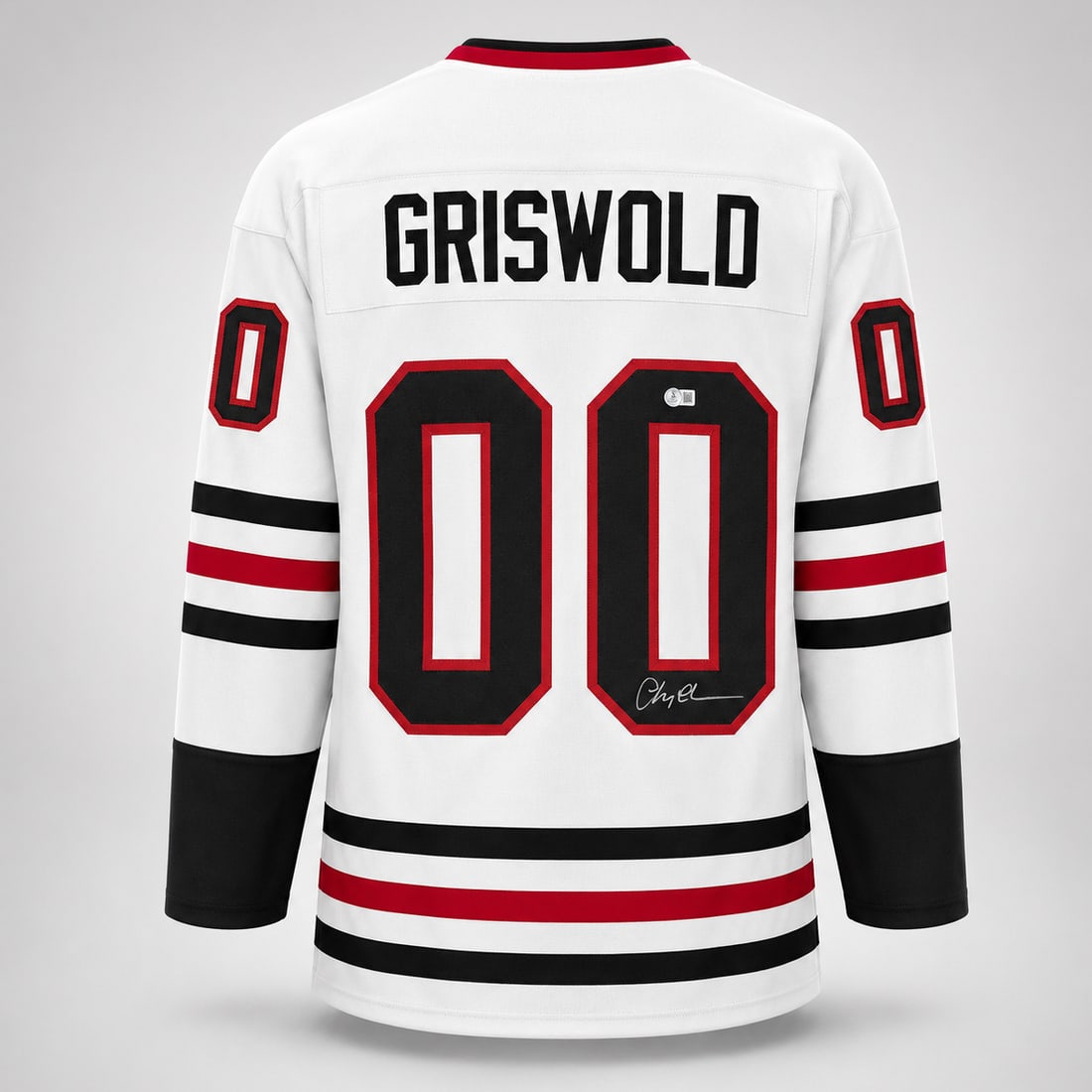 CHEVY CHASE SIGNED GRISWOLD HOCKEY JERSEY - BECEKTT COA: Prices are in Canadian dollars