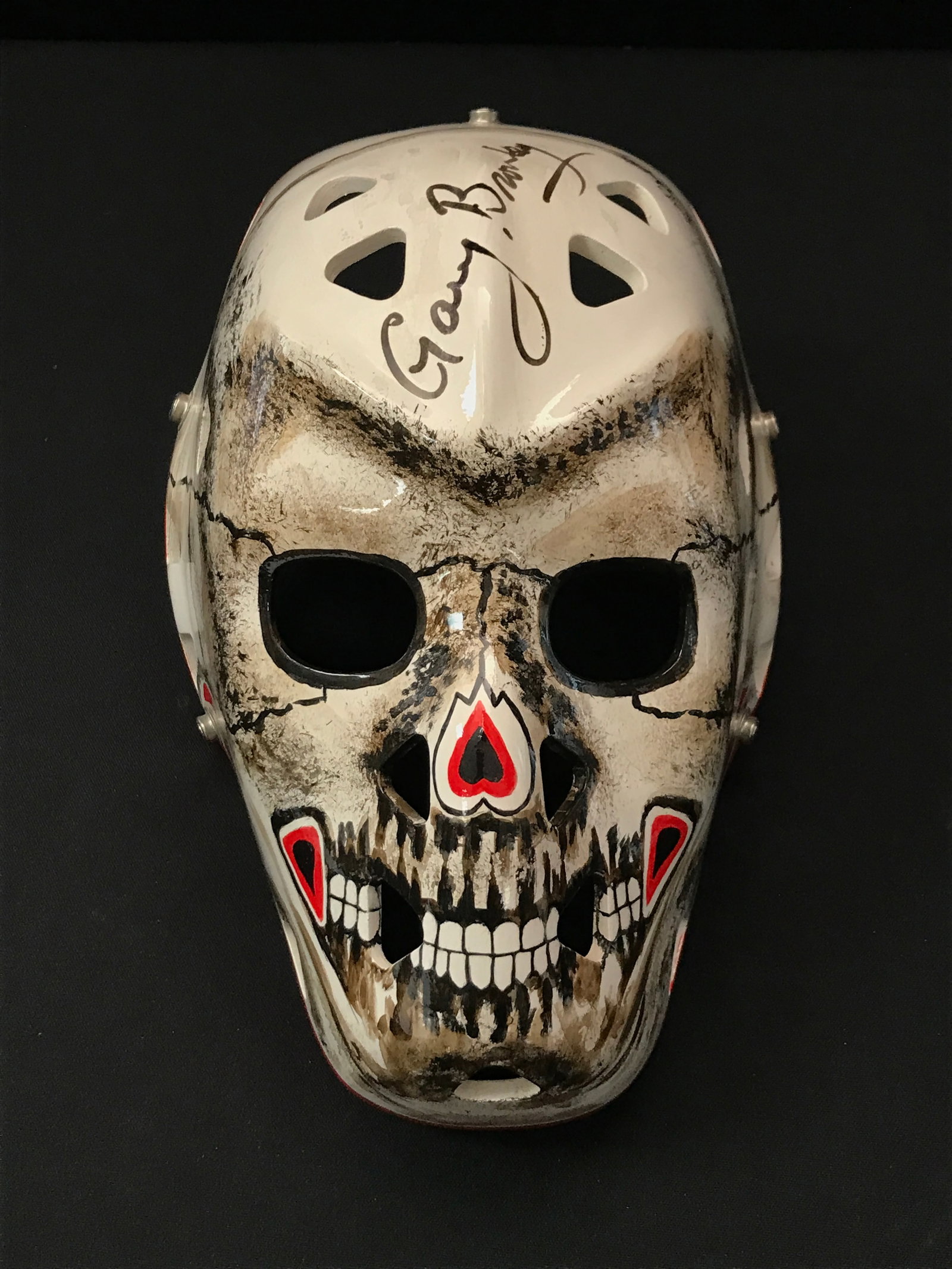 GARY BROMLEY SIGNED LTD EDITION TOM DELUCA FIBERGLASS GOALIE MASK: Prices are in Canadian dollars