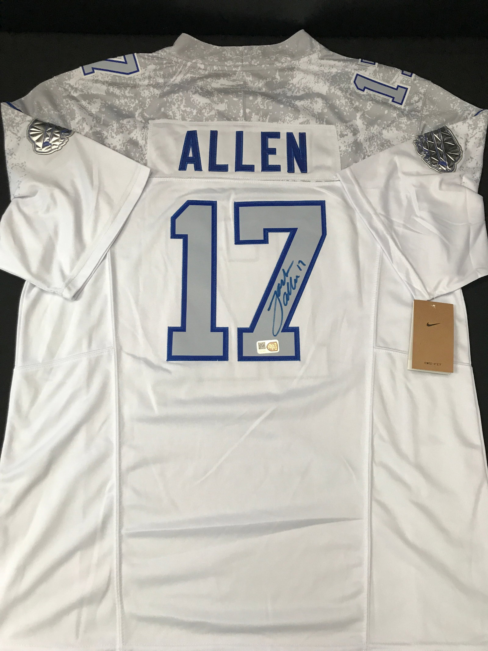 JOSH ALLEN SIGNED BUFFALO BILLS CUSTOM FOOTBALL JERSEY - ELITE SPORTS COA: Prices are in Canadian dollars
