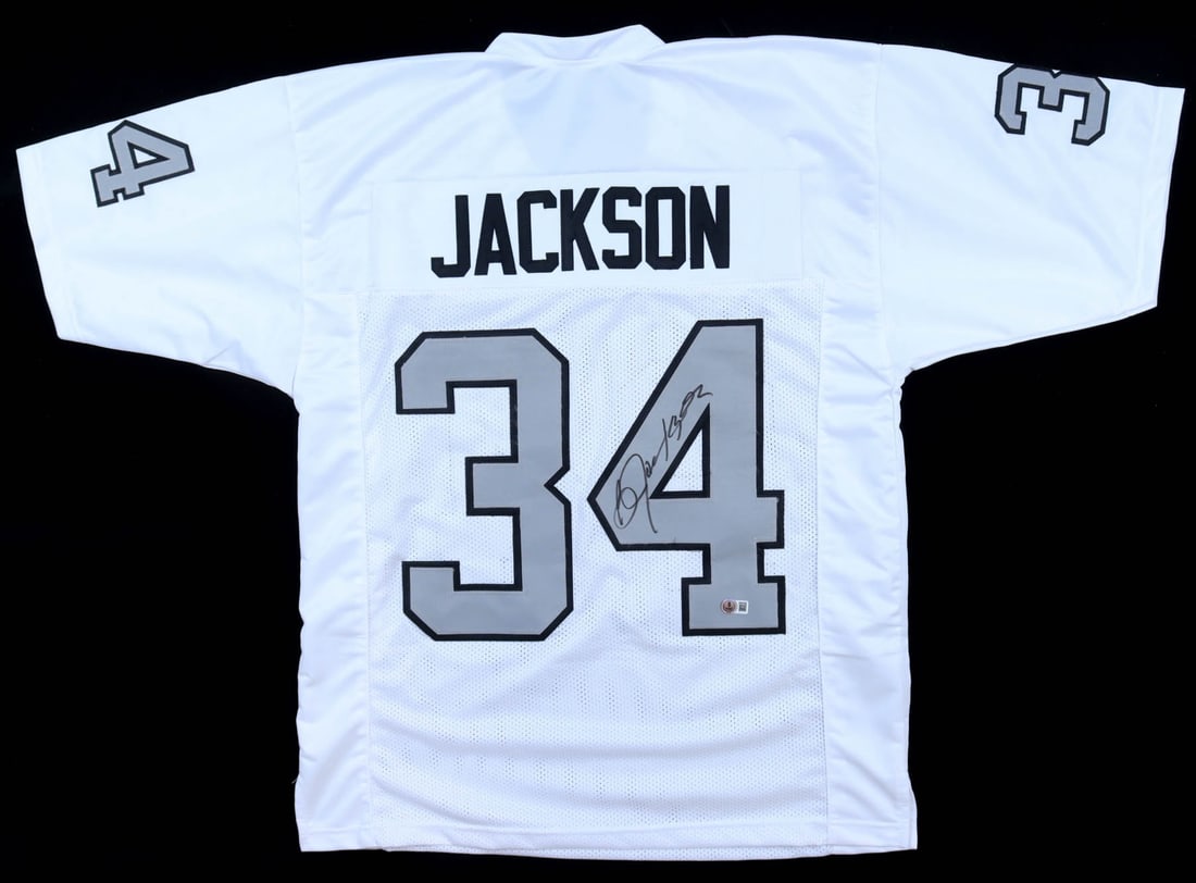 BO JACKSON SIGNED FOOTBALL JERSEY - BECKETT COA: Prices are in Canadian dollars