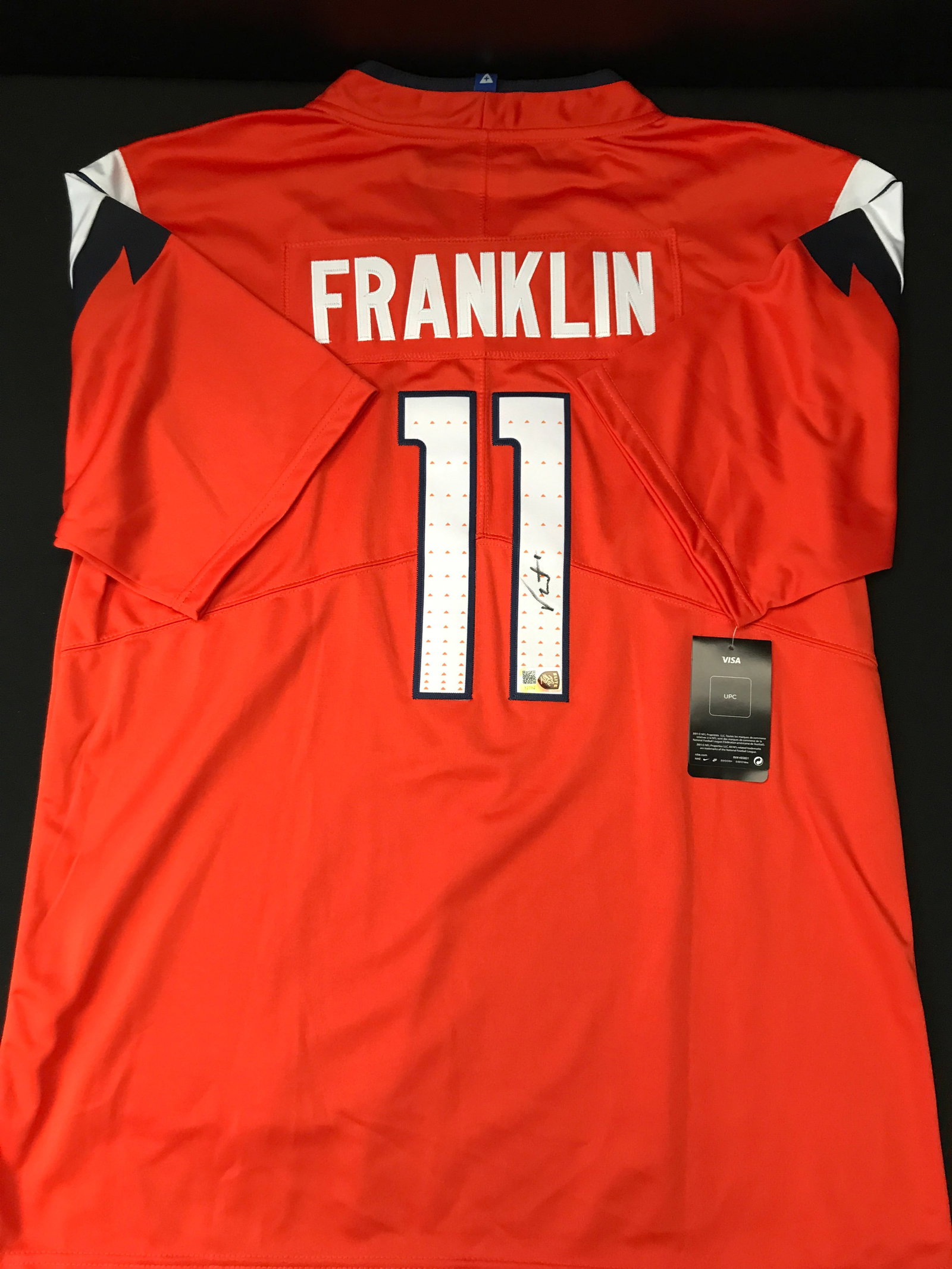 TROY FRANKLIN SIGNED DENVER BRONCOS CUSTOM JERSEY - ELITE SPORTS COA: Prices are in Canadian dollars
