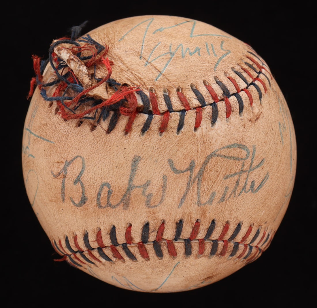 "The Sandlot" Babe Ruth Baseball Signed by (8) BECKETT COA: Prop baseball has been hand-signed and inscribed by (8) including Patrick Renna (Ham Porter), Tom Guiry (Scotty Smalls), Shane Obedzinski (Tommy "Repeat" Timmons), Marty York (Alan "Yeah-Yeah" McClenn