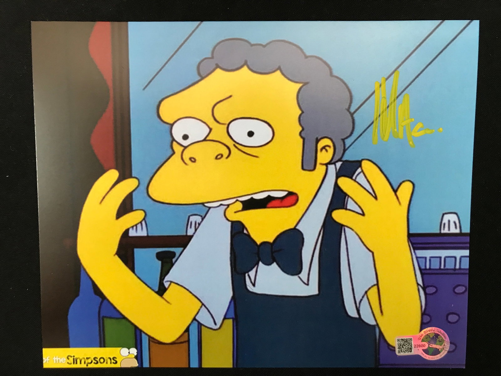 HANK AZARIA SIGNED MOE SIMPSONS 8X10 - WWOC COA: Prices are in Canadian dollars