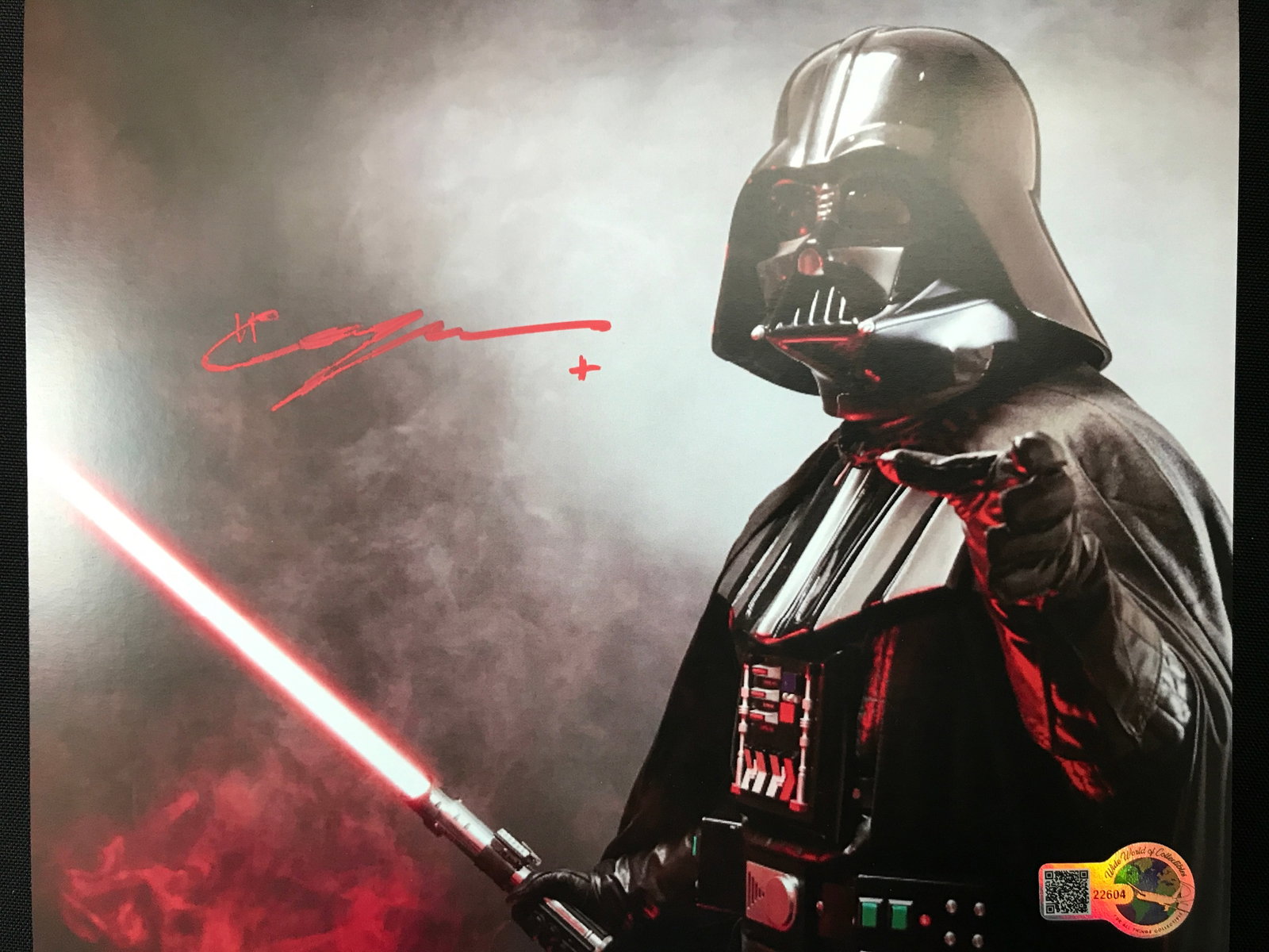 HAYDEN CHRISTENSEN SIGNED DARTH VADER 8X10 - WWOC COA: Prices are in Canadian dollars