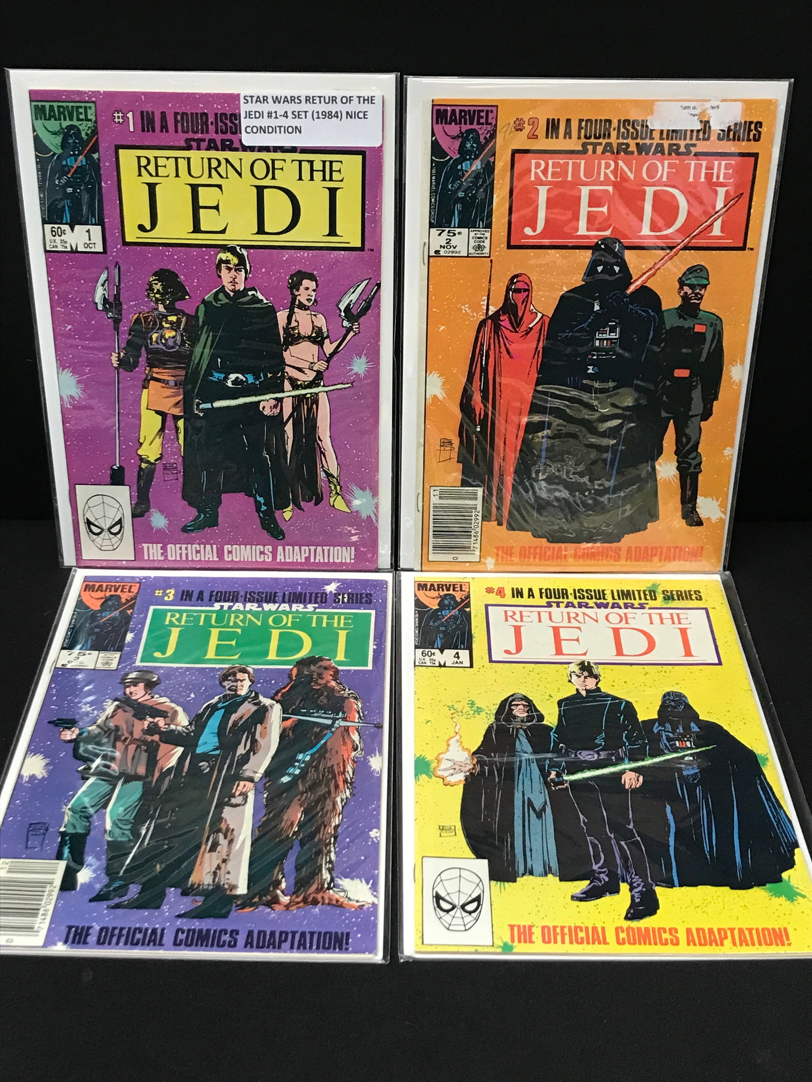 LOT OF 4 RETURN OF THE JEDI COMICS #1 - #4 OF A 4 PART SERIES - MARVEL COMICS (1 of 1)
