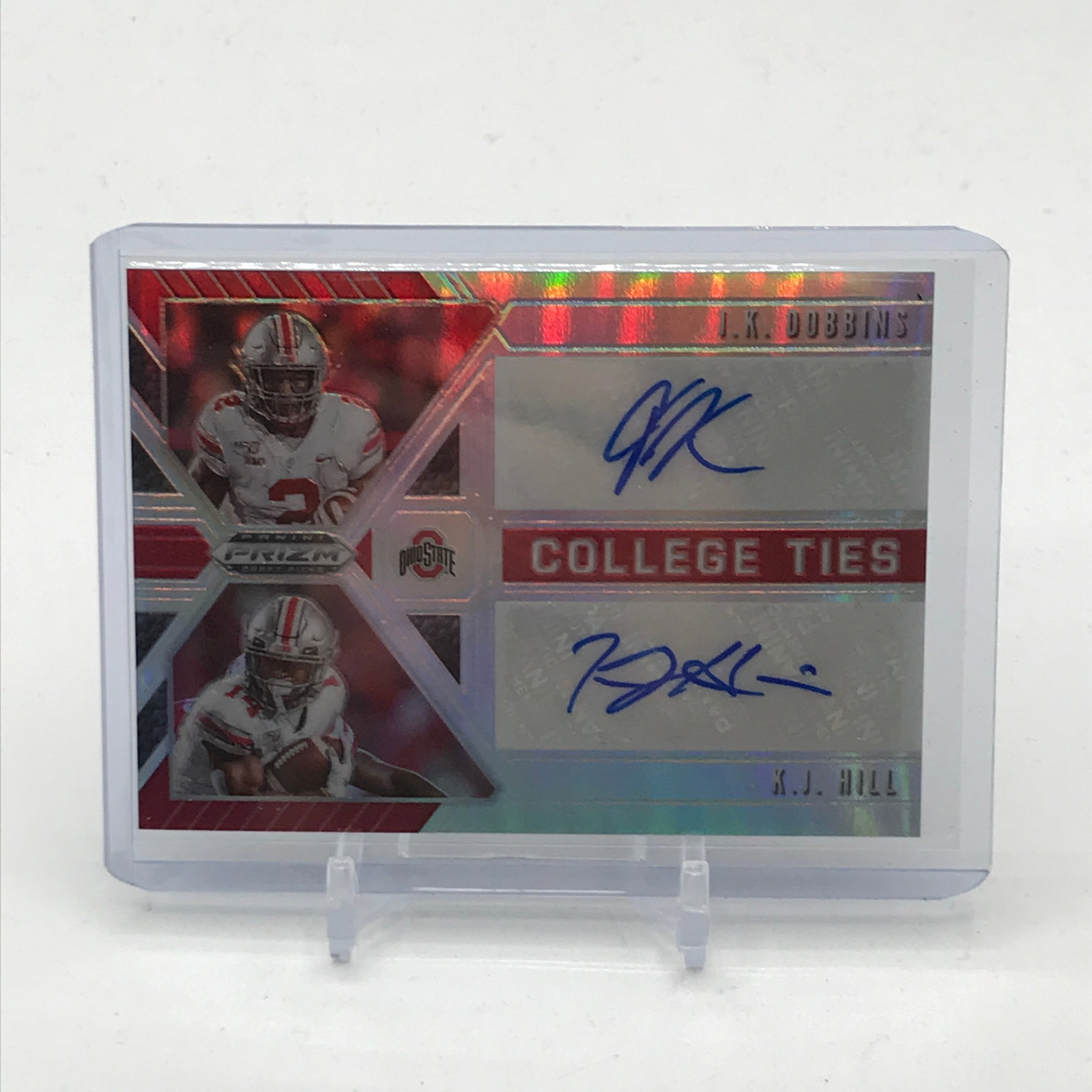 2020 PANINI PRIZM DRAFT PICKS J.K DOBBINS AND K.J HILL DUAL SIGNED ROOKIE CARD: Prices are in Canadian dollars