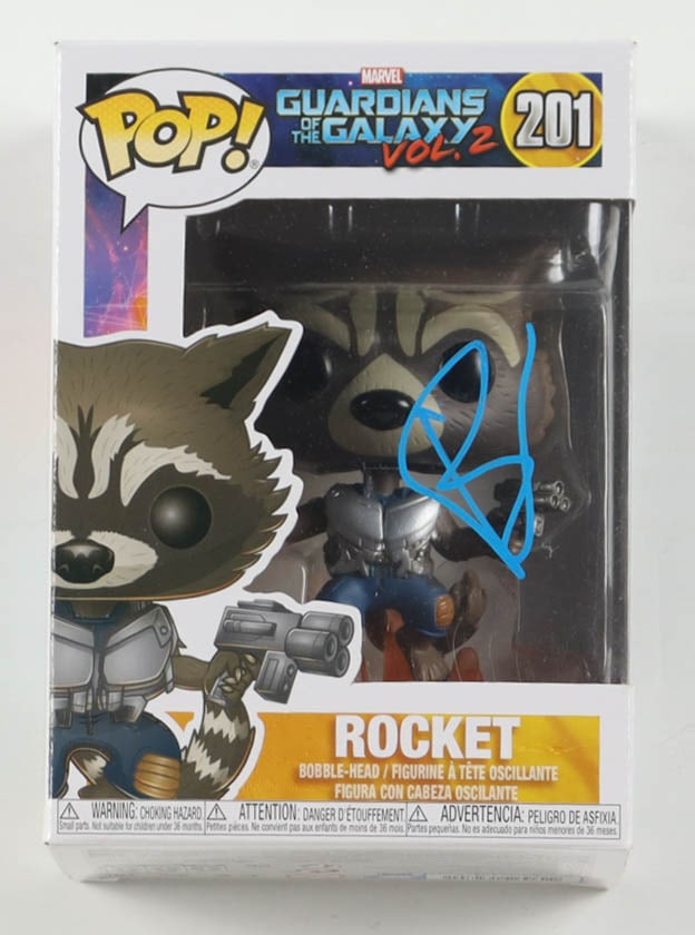 BRADLEY COOPER SIGNED ROCKET GUARDIANS OF THE GALAXY FUNKO POP - BECKETT COA: Prices are in Canadian dollars