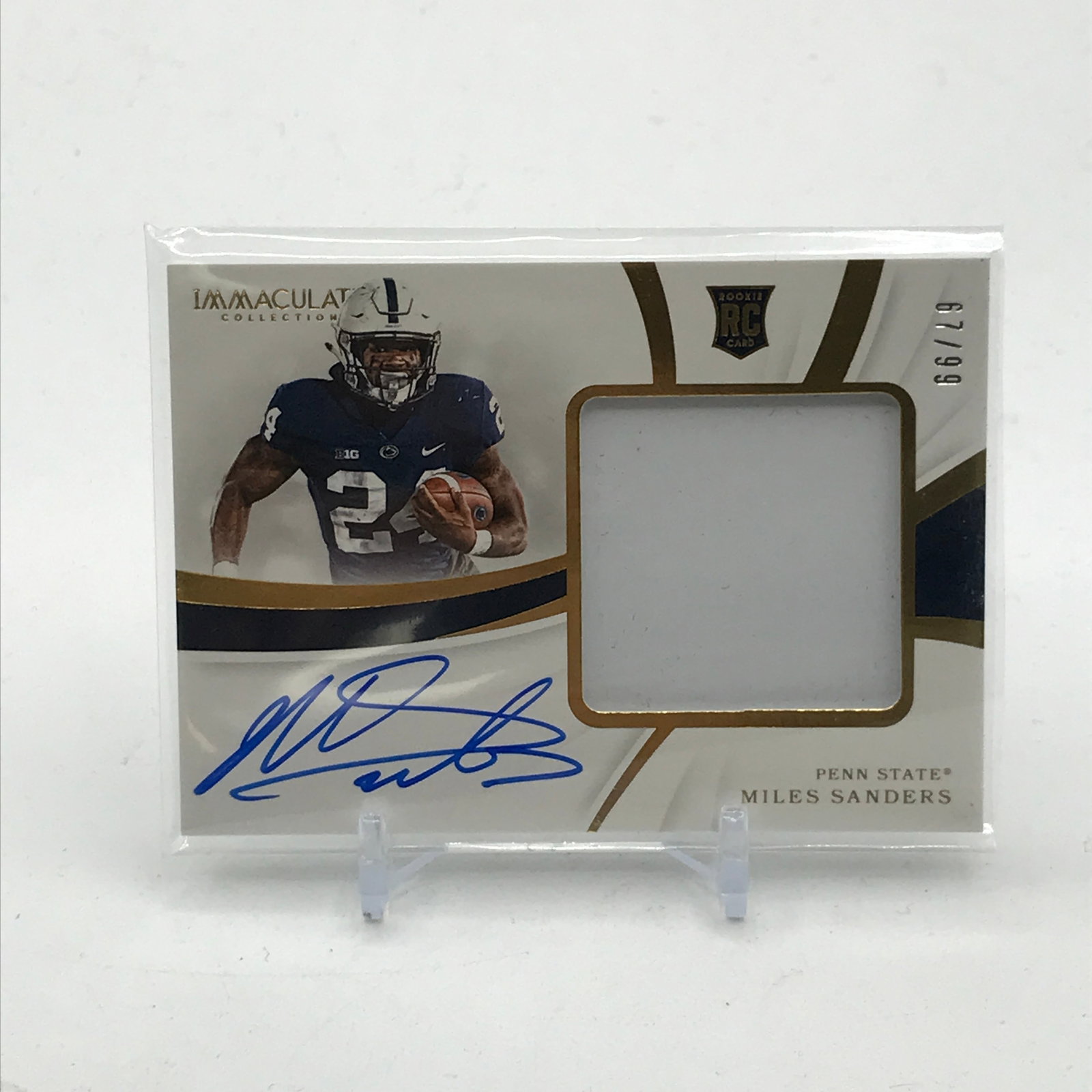 2019 PANINI IMMACULATE COLLECTION COLLEGIATE MILES SANDERS SIGNED ROOKIE PATCH TRADING CARD 67/99: Prices are in Canadian dollars