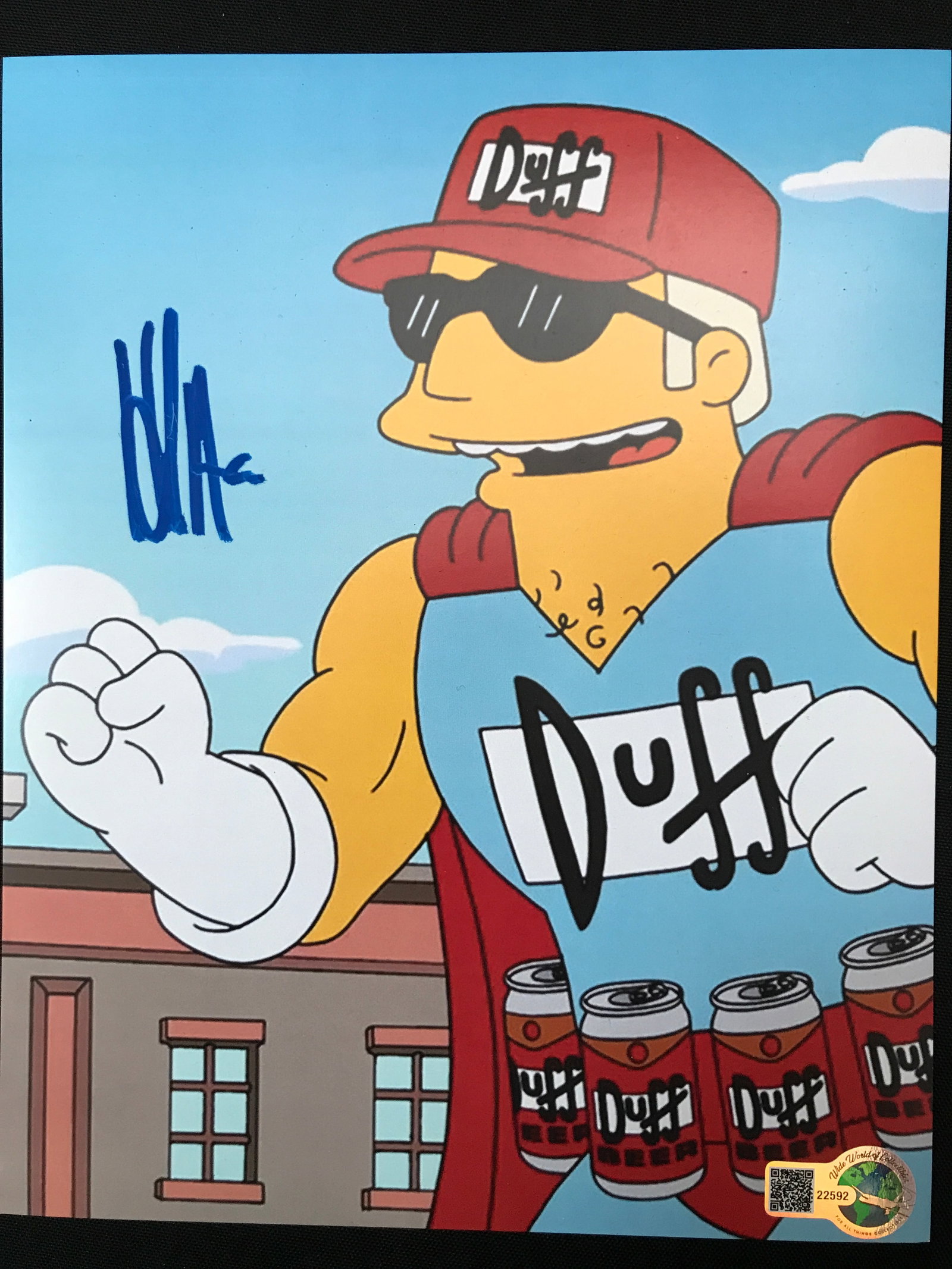 HANK AZARIA SIGNED DUFFMAN SIMPSONS 8X10 - WWOC COA: Prices are in Canadian dollars