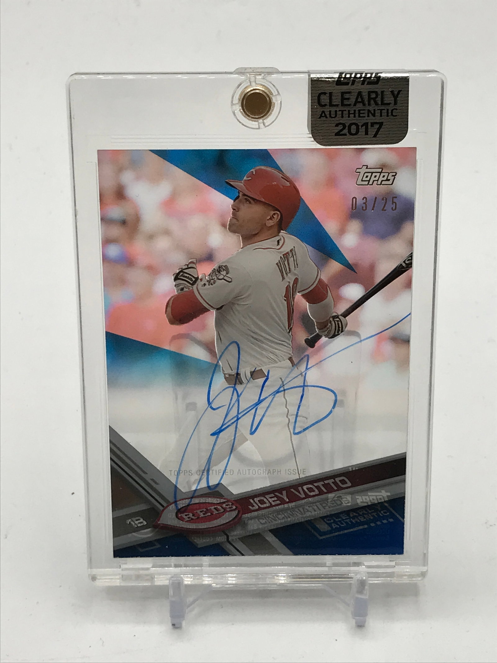 2017 TOPPS CLEARLY AUTHENTIC JOEY VOTTO SIGNED BASEBALL TRADING CARD 03/25: Prices are in Canadian dollars
