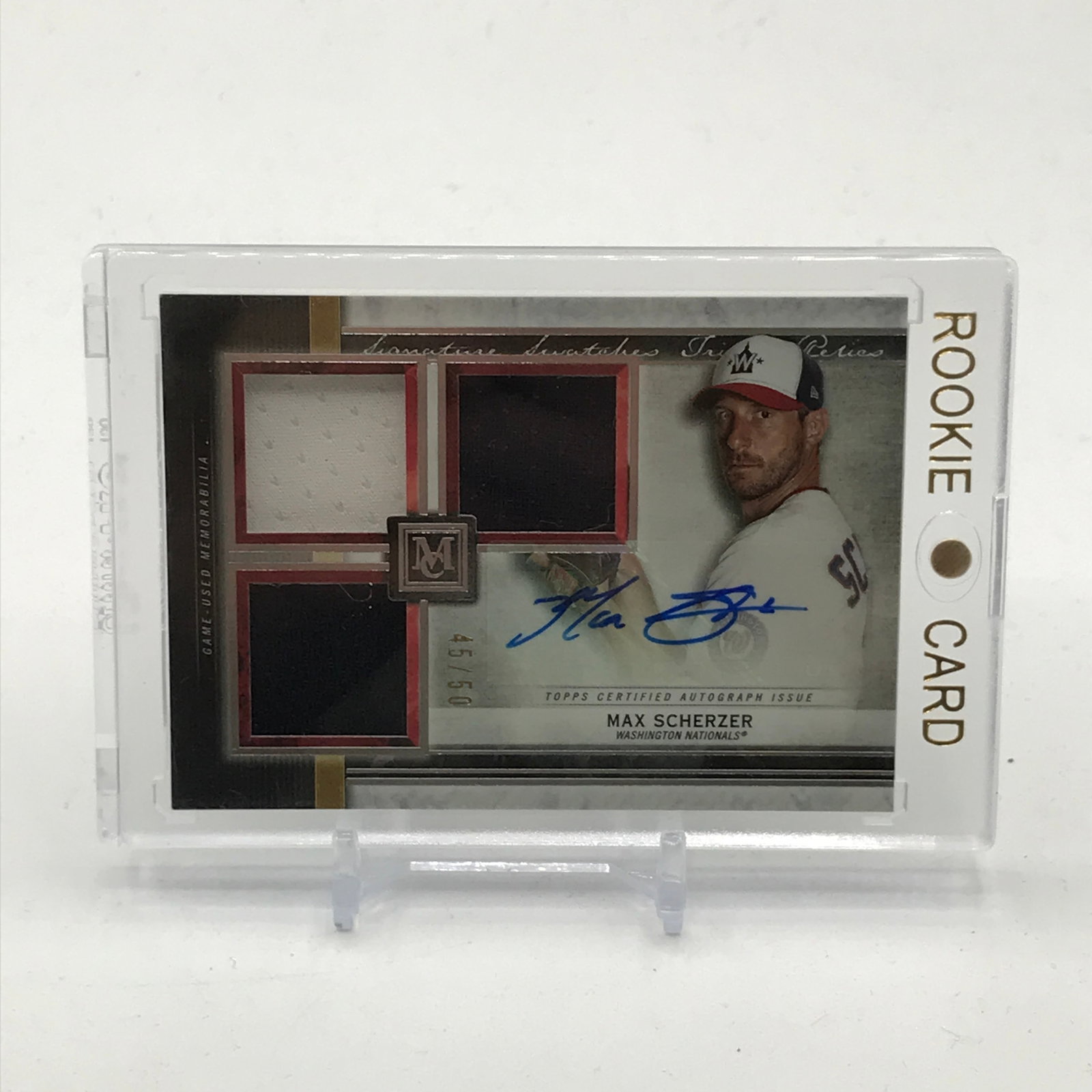 2020 TOPPS MUSEUM COLLECTION BASEBALL MAX SCHERZER SIGNED PATCH ROOKIE TRADING CARD 45/50: Prices are in Canadian dollars