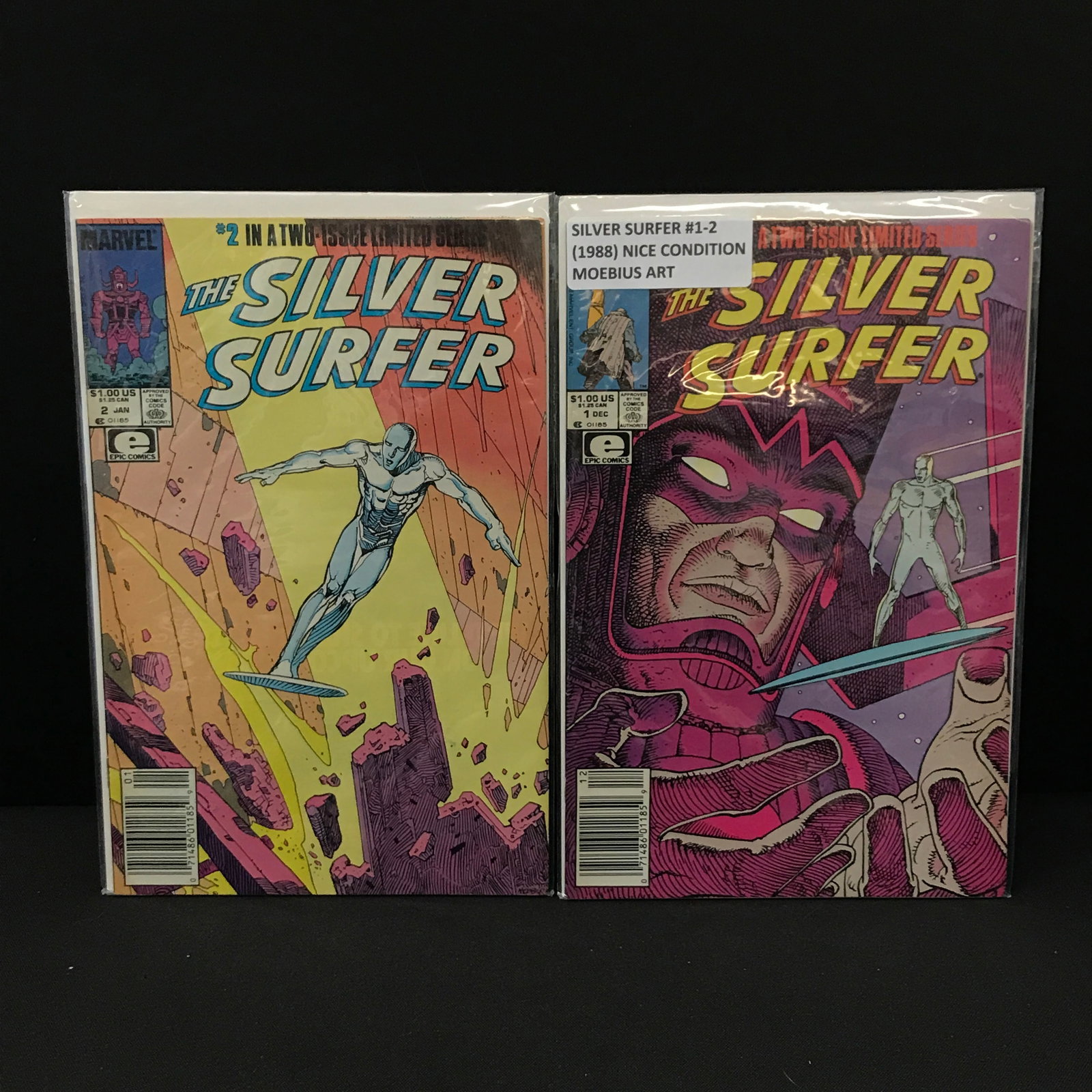LOT OF 2 SILVER SURFER COMICS #1 - #2 (1988) - MARVEL COMICS: Prices are in Canadian dollars