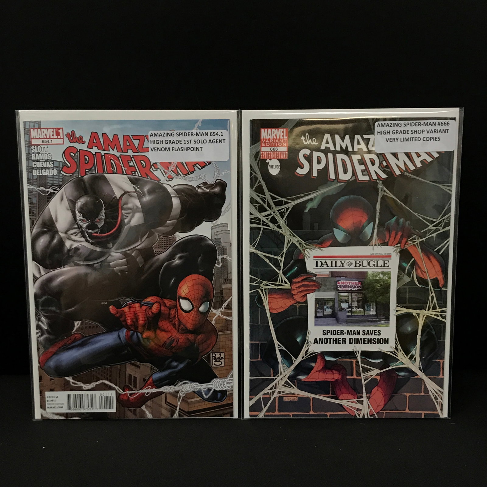 LOT OF 2 AMAZING SPIDERMAN COMICS INCLUDING HIGH GRADE VARIANT - MARVEL COMICS: Prices are in Canadian dollars