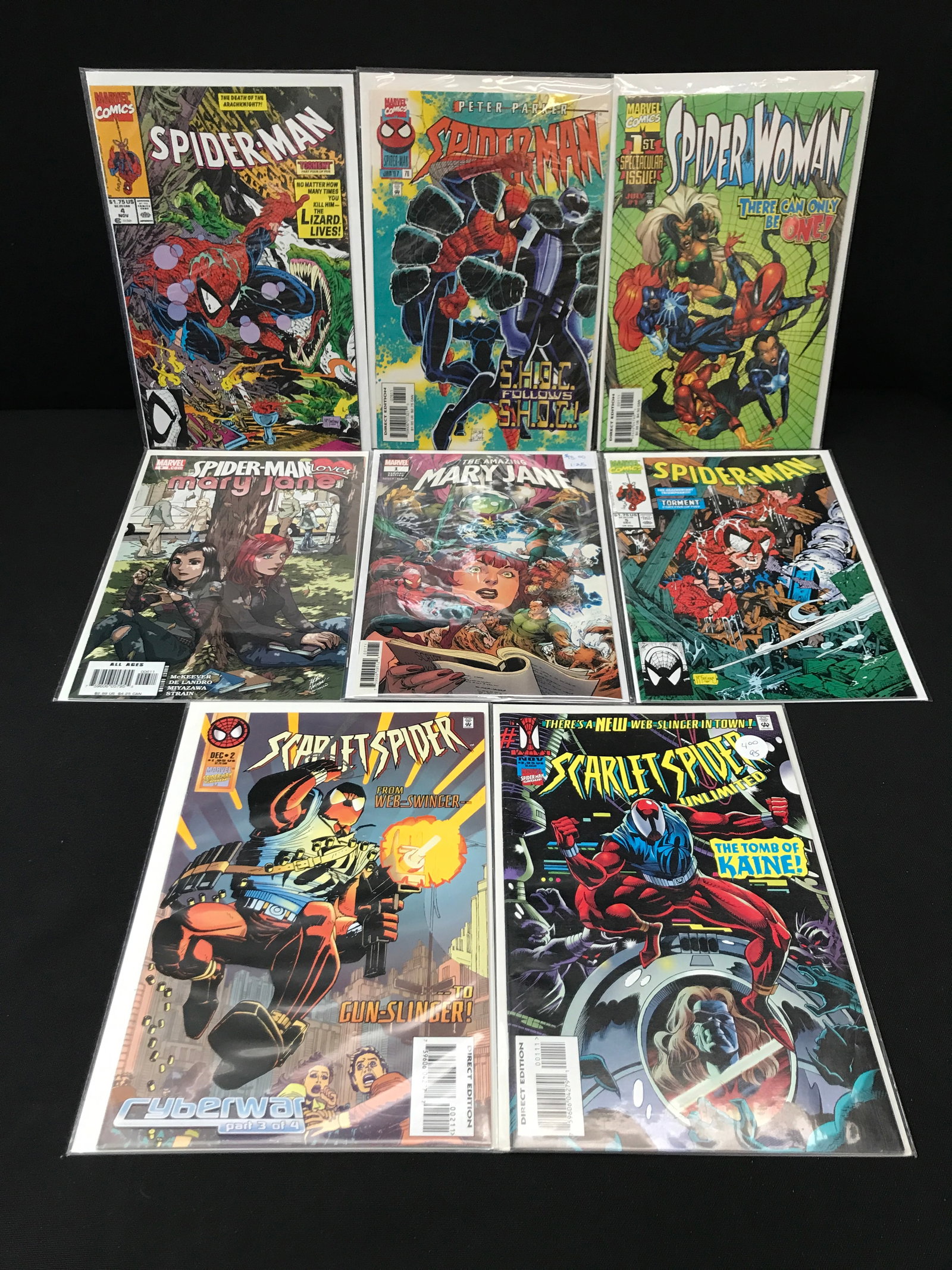 LOT OF 8 SPIDERMAN BAEC COMICS - MARVEL COMICS: Prices are in Canadian dollars