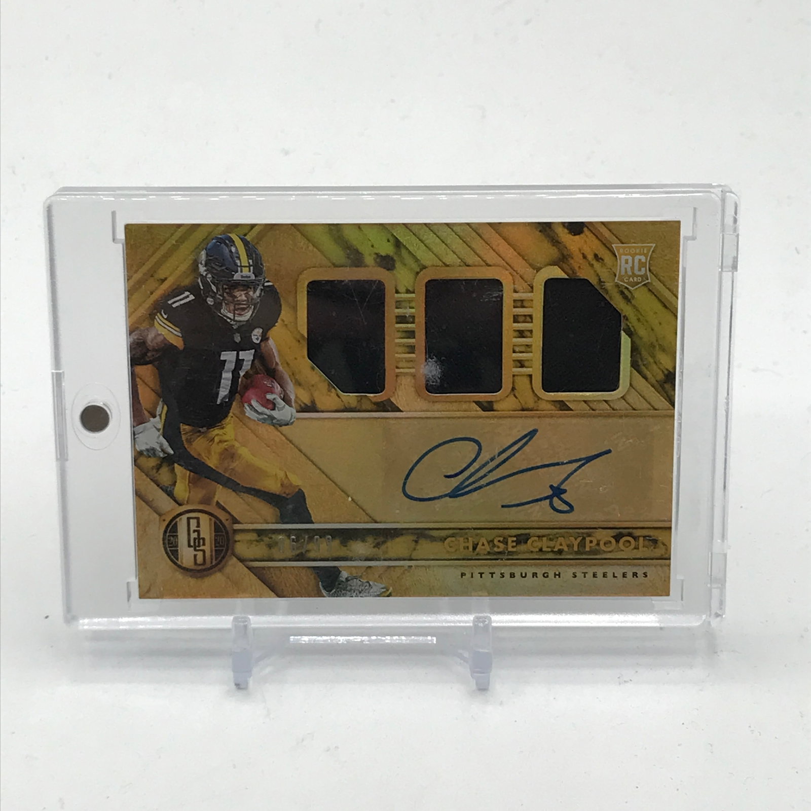 2020 PANINI GOLD STANDARD FOOTBALL CHASE CLAYPOOL SIGNED TRIPLE PATCH ROOKIE TRADING CARD: Prices are in Canadian dollars