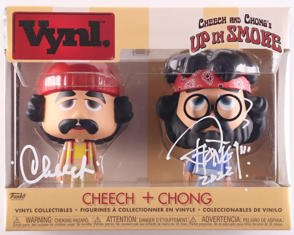 CHEECH AND CHONG SIGNED UP IN SMOKE VINYL FIGURES - JSA COA: Prices are in Canadian dollars