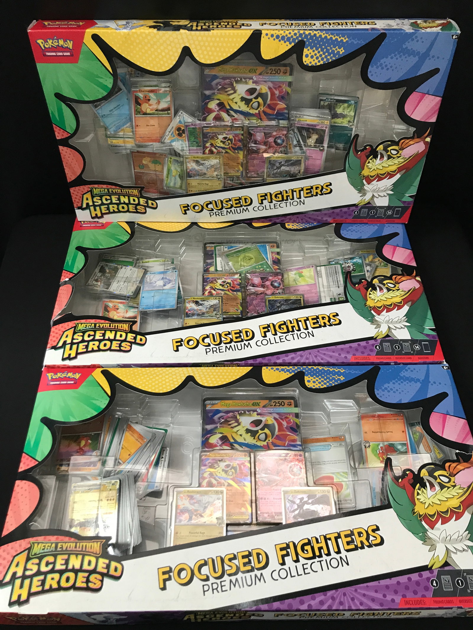 LOT OF 3 POKEMON TCG FOCUSED FIGHTERS PREMIUM COLLECTION BOXES - BULK: Prices are in Canadian dollars