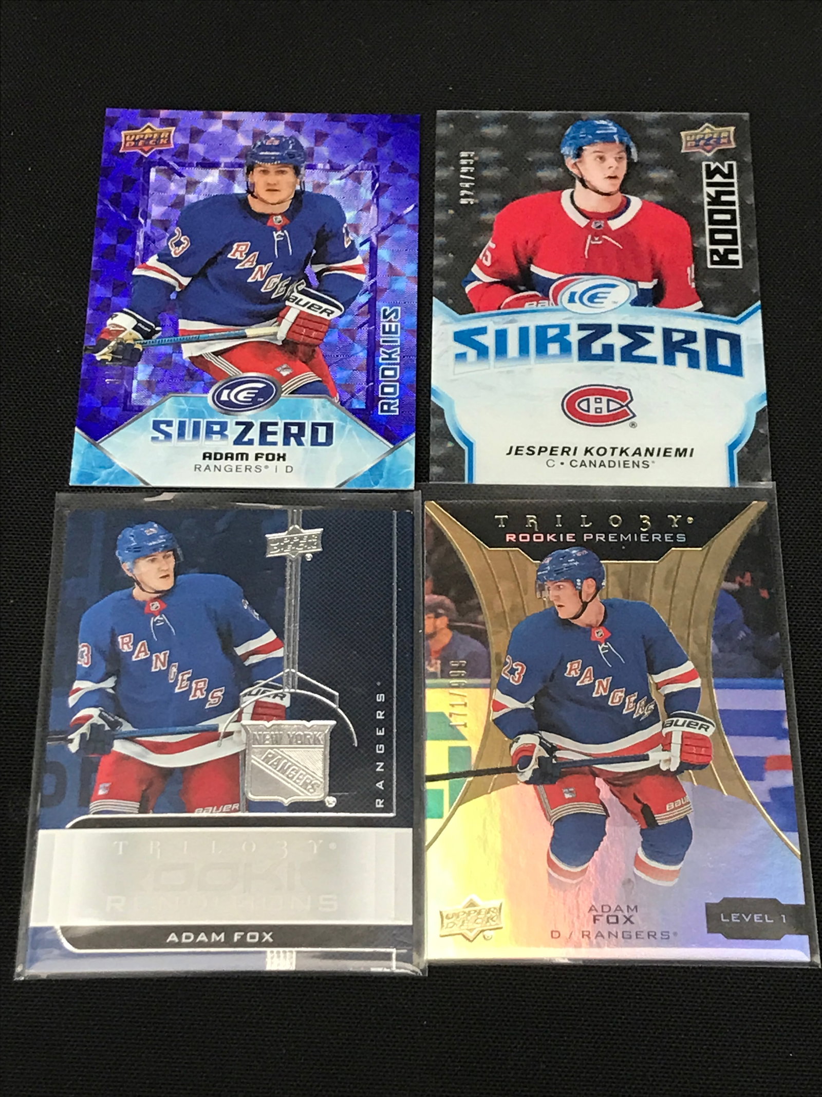 LOT OF 4 ROOKIE HOCKEY TRADING CARDS: Prices are in Canadian dollars