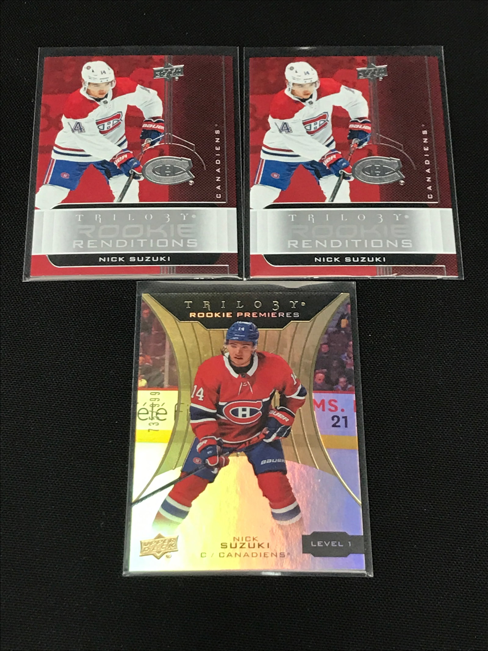 LOT OF 3 NICK SUZUKI ROOKIE TRILOGY HOCKEY TRADING CARDS: Prices are in Canadian dollars