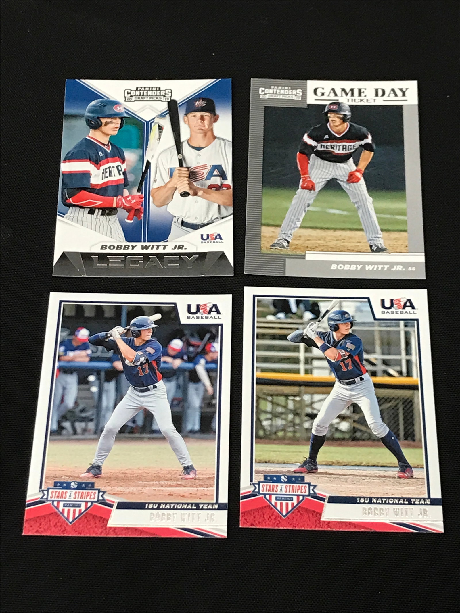 LOT OF 4 PANINI BOBBY WITT JR TRADING CARDS: Prices are in Canadian dollars