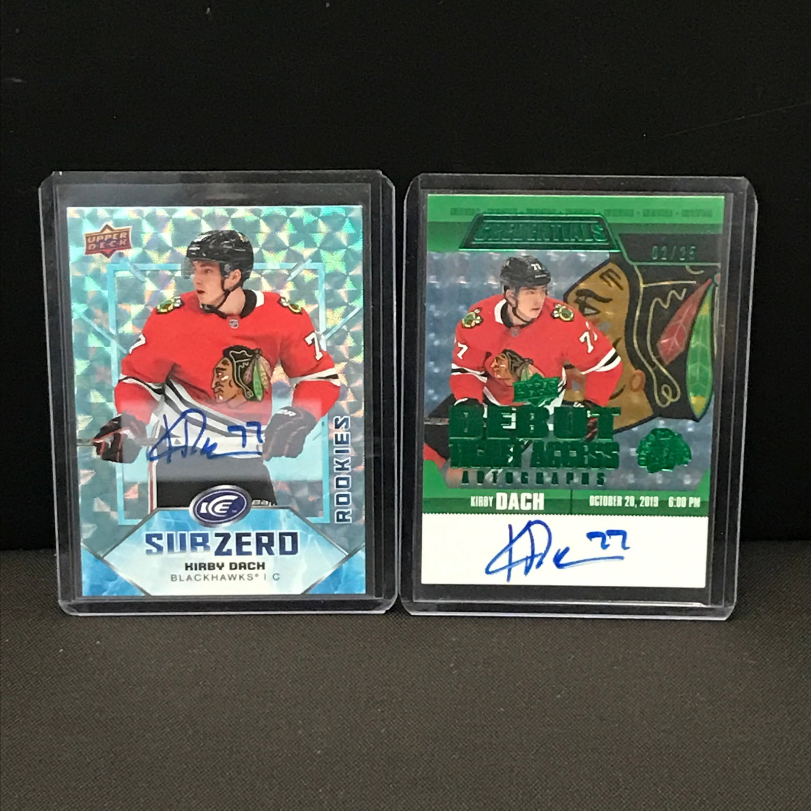 LOT OF 2 SIGNED KIRBY DACH HOCKEY TRADING - INCLUDING 02/25: Prices are in Canadian dollars