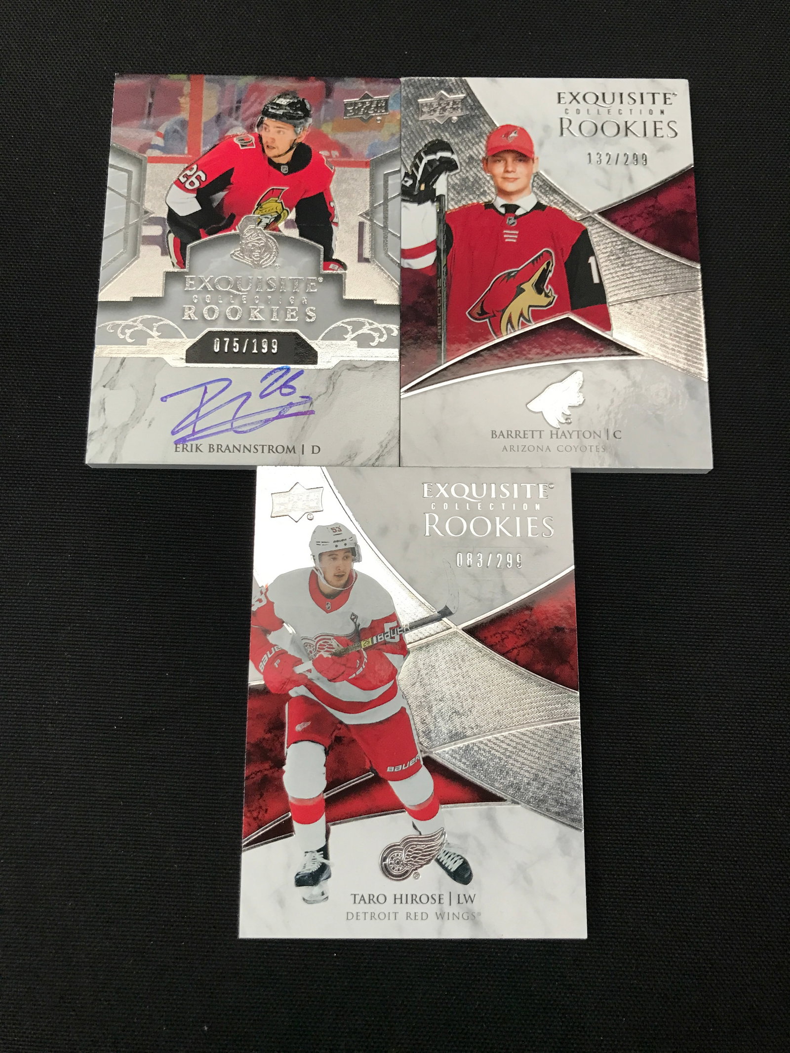 LOT OF 3 UPPER DECK EXQUISITE COLLECTIONS ROOKIES INCLUDING 1 SIGNED: Prices are in Canadian dollars