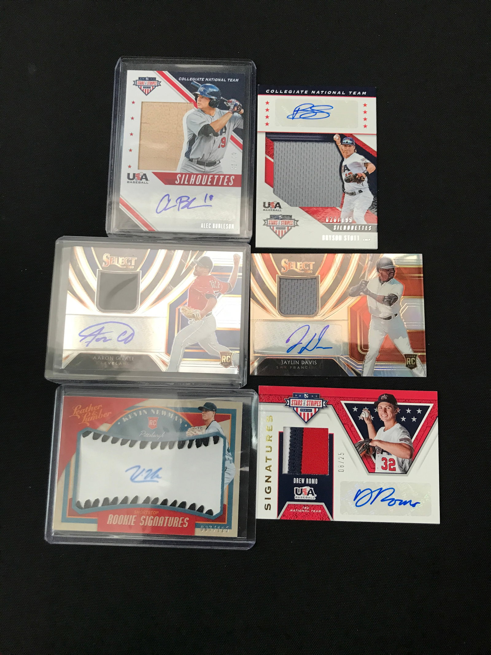 LOT OF 6 SIGNED PATCH BASEBALL TRADING CARDS - INCLUDING ROOKIES: Prices are in Canadian dollars