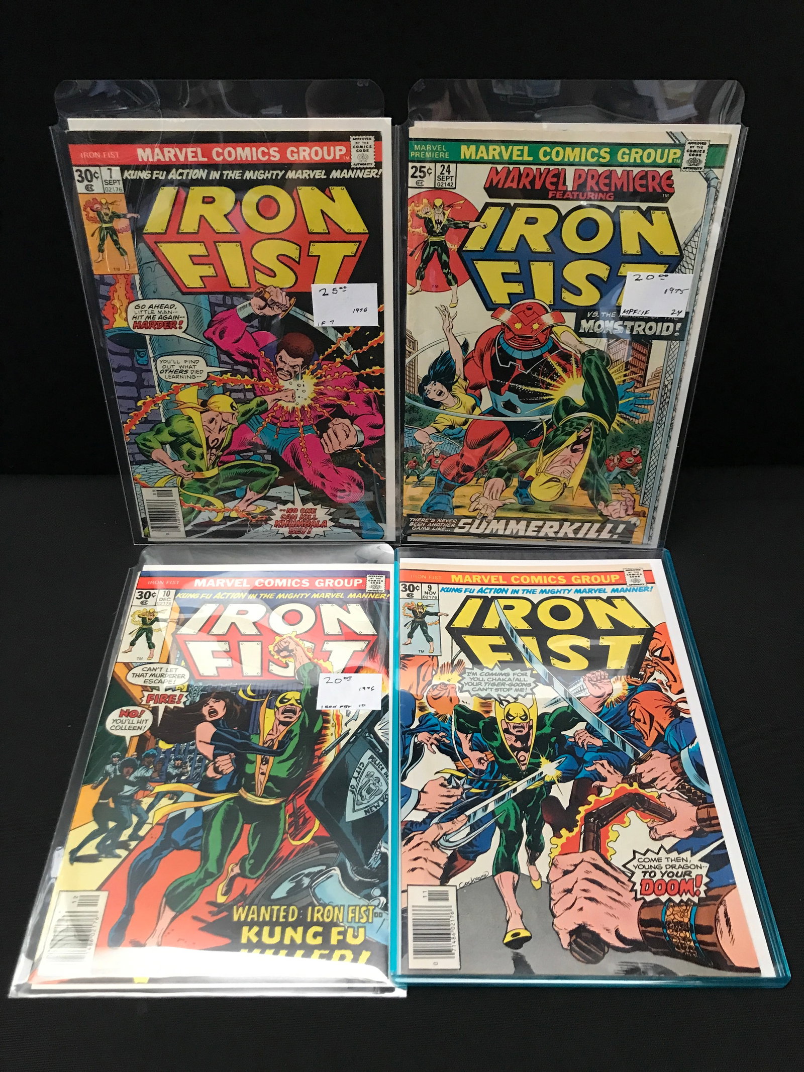 LOT OF 4 IRON FIST COMICS - MARVEL COMICS: Prices are in Canadian dollars