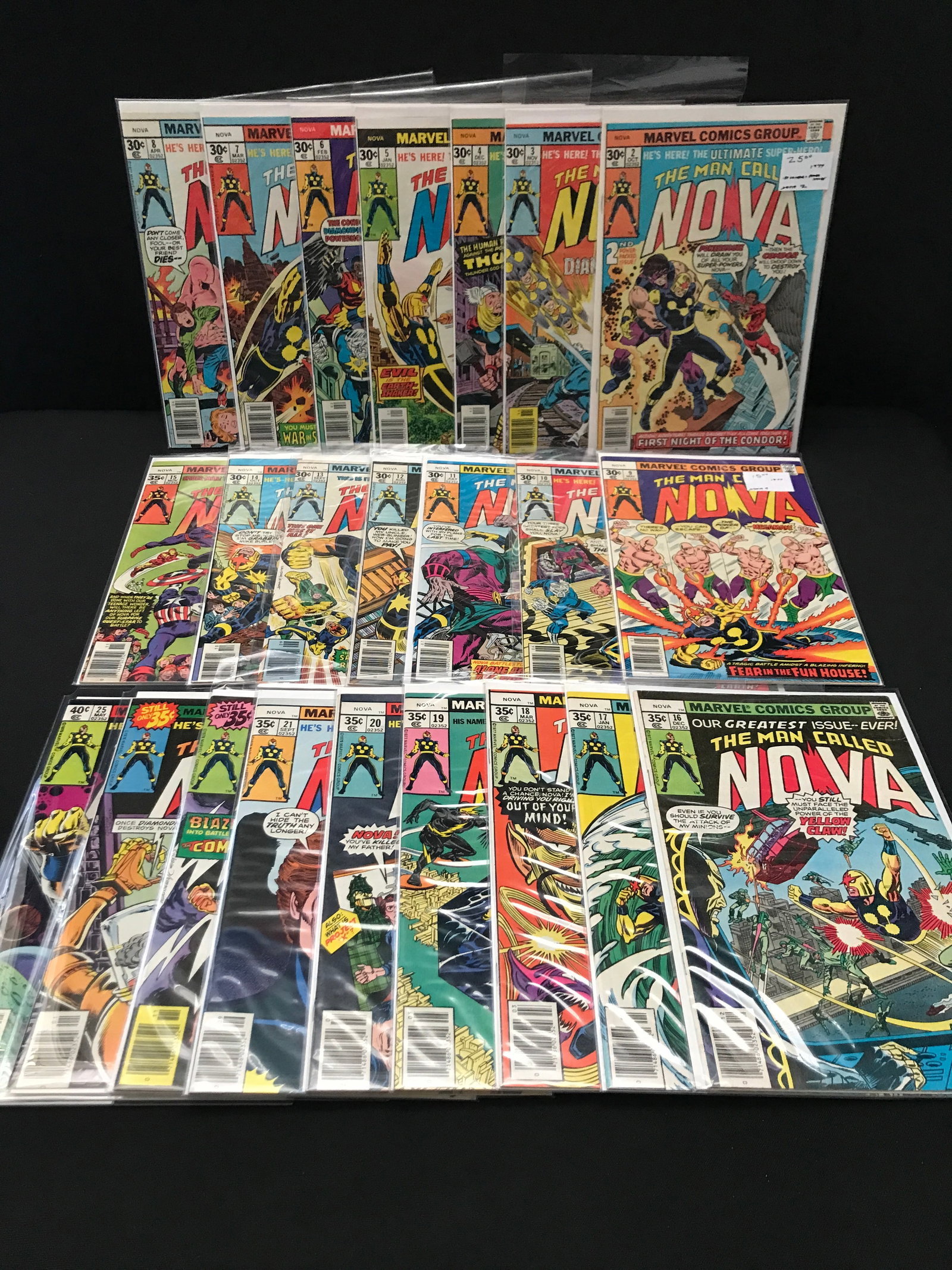 LARGE LOT OF THE MAN CALLED NOVA COMICS - MARVEL COMICS: Prices are in Canadian dollars