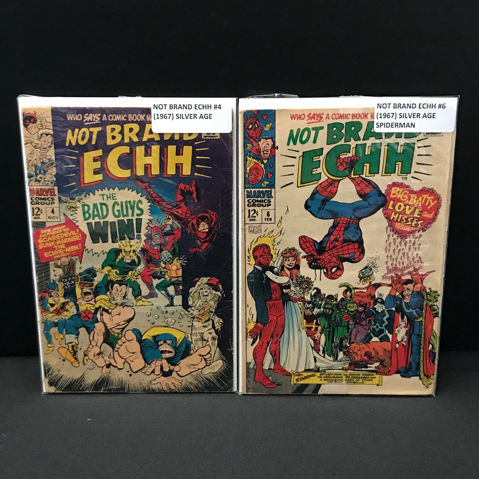 LOT OF 2 NOT BRAND ECHH COMICS #4 & #6 (1967) - MARVEL COMICS: Prices are in Canadian dollars