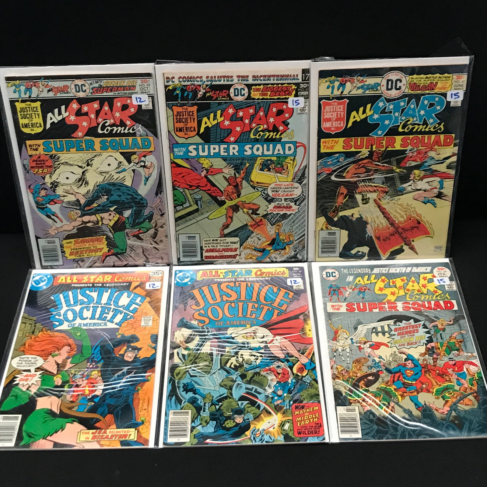 LOT OF 6 ALL STAR COMICS - DC COMICS: Prices are in Canadian dollars