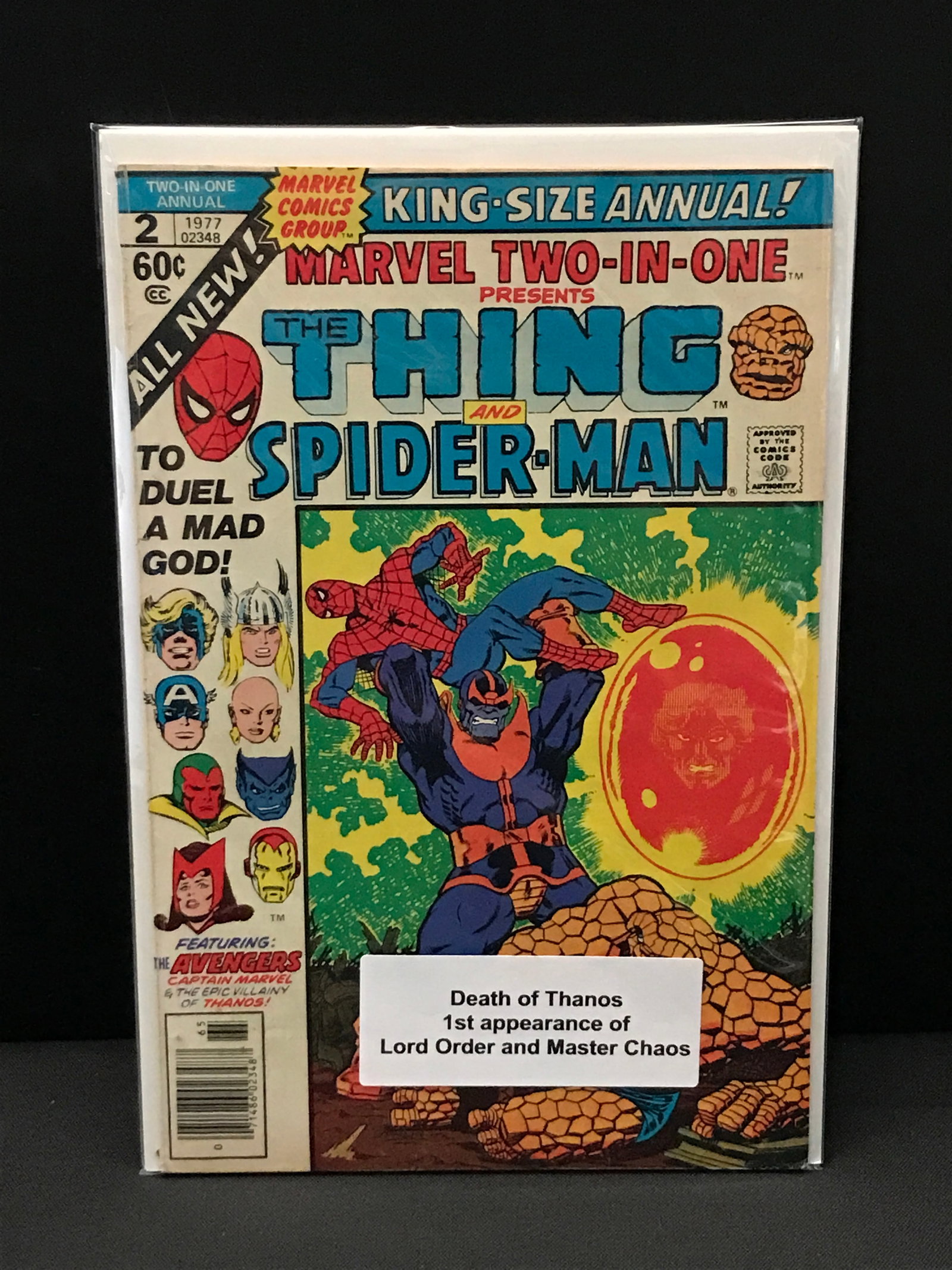 MARVEL TWO IN ONE KING SIZED ANNUAL #2 DEATH OF THANOS - MARVEL COMICS: Prices are in Canadian dollars