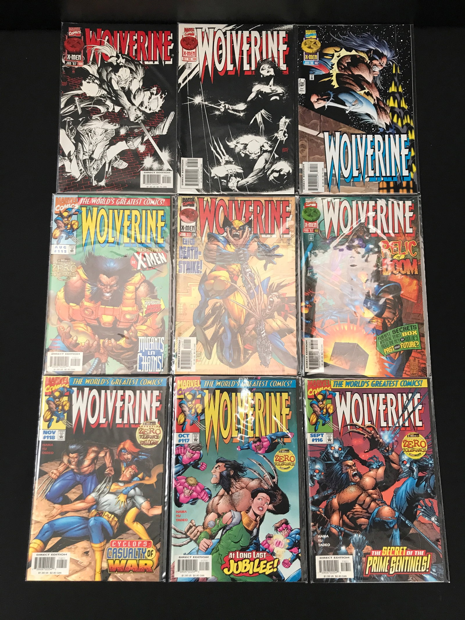 LOT OF 9 WOLVERINE COMICS - MARVEL COMICS: Prices are in Canadian dollars